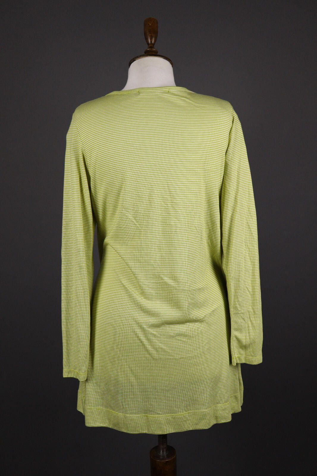 Designer Gugrun Sjoden Green Stripe Summer Blouson Dress Size M Size M / US 6-8 / IT 42-44 - 6 Thumbnail