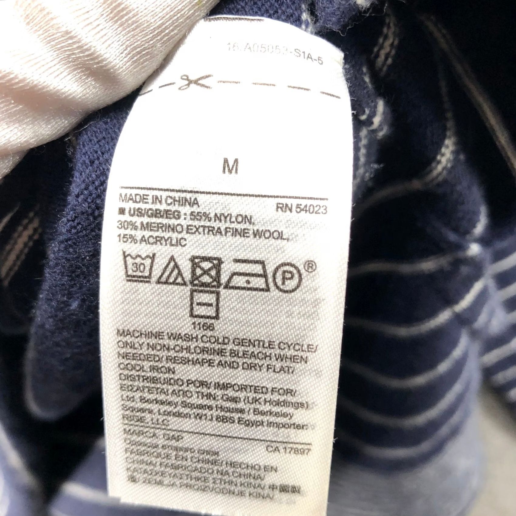 Gap Gap Merino Wool Blend Boat Neck Sweater Womens M Navy Blue Striped Pullover Size M / US 6-8 / IT 42-44 - 6 Thumbnail