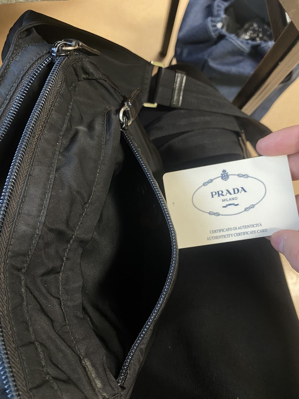 Prada Vintage Prada Nylon Messenger Bag - Black Size ONE SIZE - 11 Thumbnail