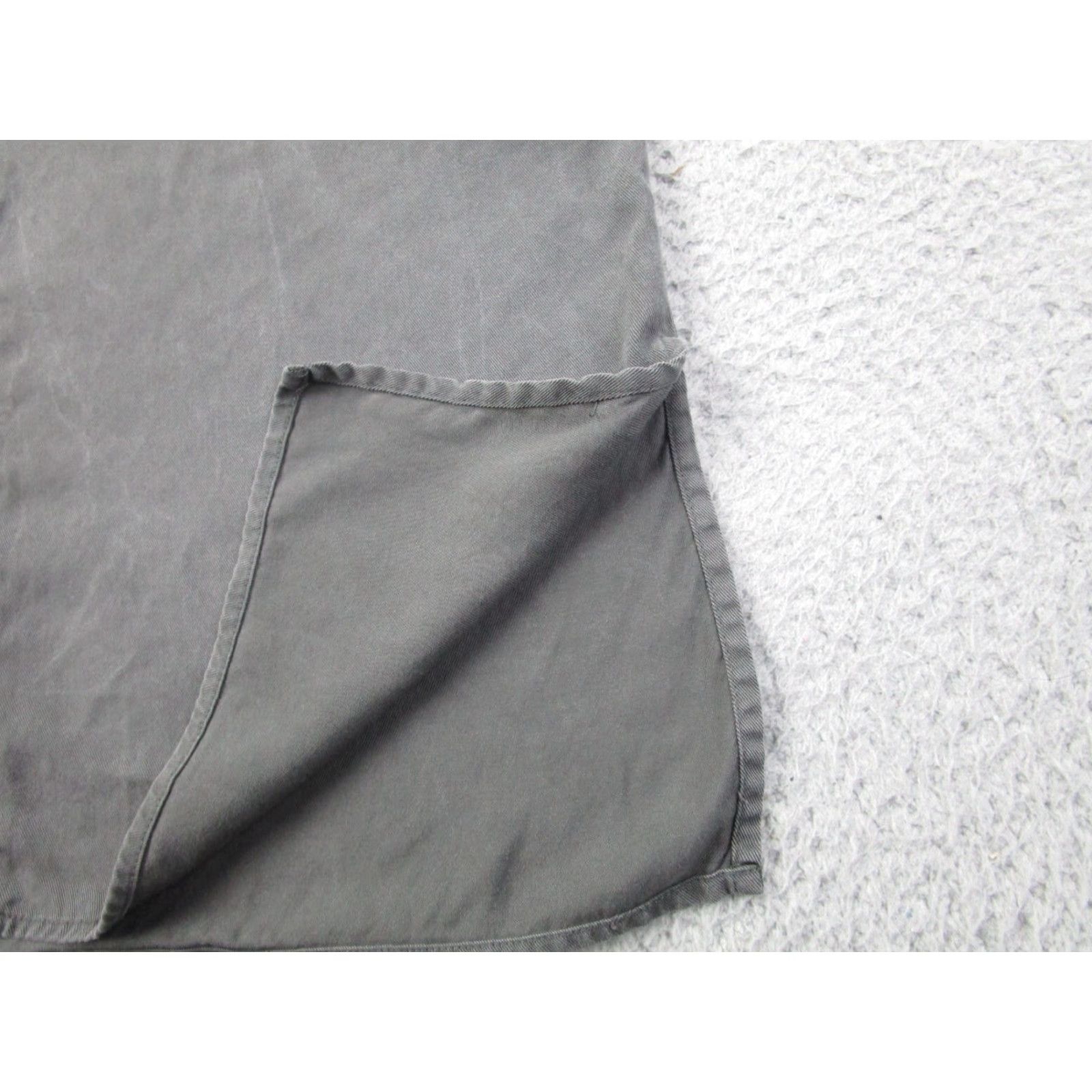 Oak + Fort Oak + Fort Dress Womens XS V-Neck Tunic Modest Minimalist Coastal Beach Resort Shirt Dress Womens XS Gray Twill Pockets Midi Style Shirt Dress Women Size XS / US 0-2 / IT 36-38 - 6 Thumbnail