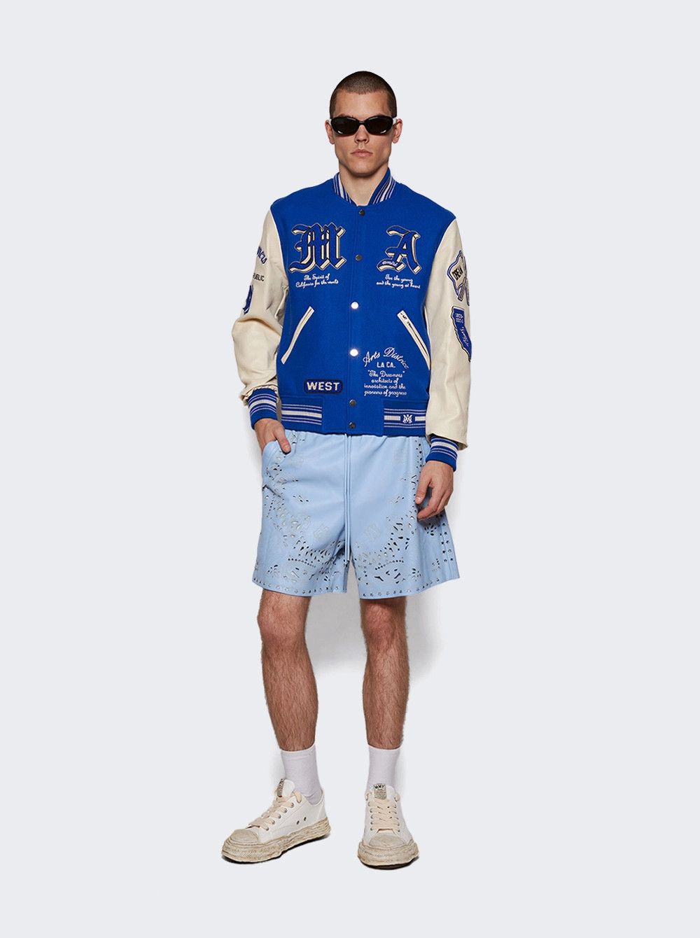 Amiri o1mle0326 Bandana Laser Short in Blue Size US 40 / EU 56 - 2 Thumbnail