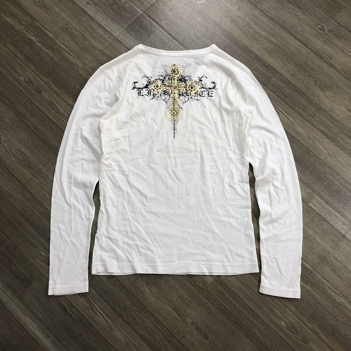 If Six Was Nine × Japanese Brand × Le Grande Bleu (L.G.B.) 2000s Lagust Skulls Cross Poem Goa LGB Studded Longsleeve Size US M / EU 48-50 / 2 - 13 Thumbnail