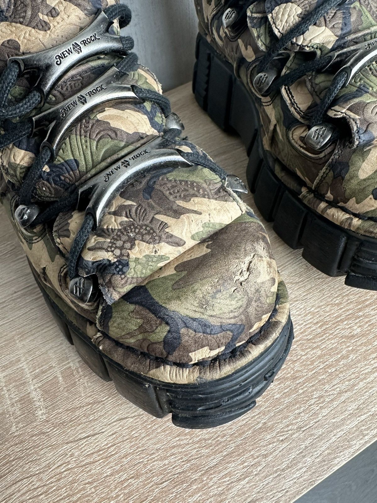 New Rock New Rock Camo Platform Boots - Rare Size US 9 / IT 39 - 2 Thumbnail