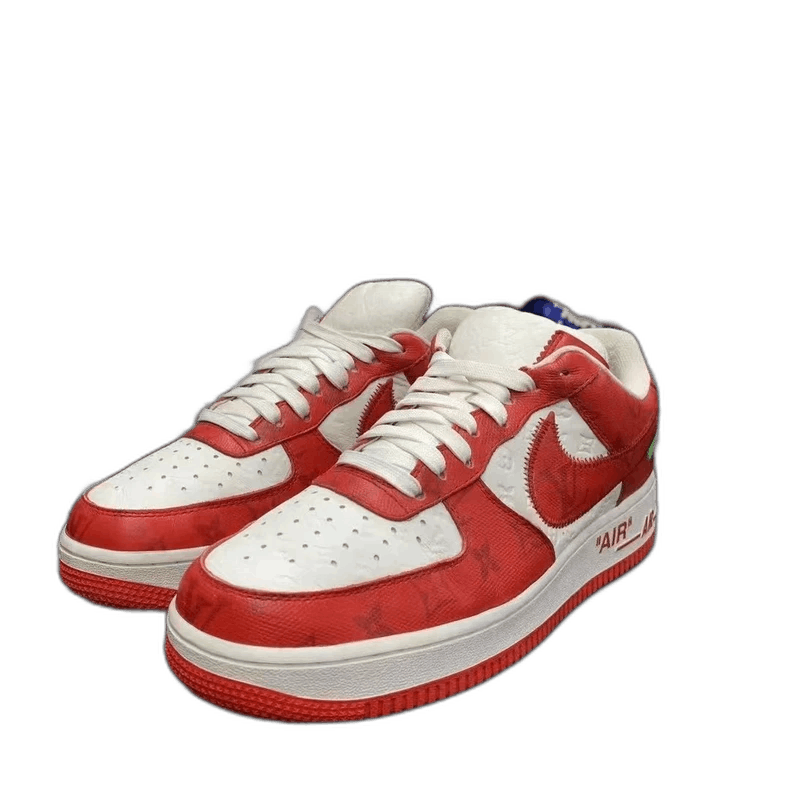 Louis Vuitton Red and White Nike Air Force Sneakers Size US 8 / EU 41 - 1 Thumbnail