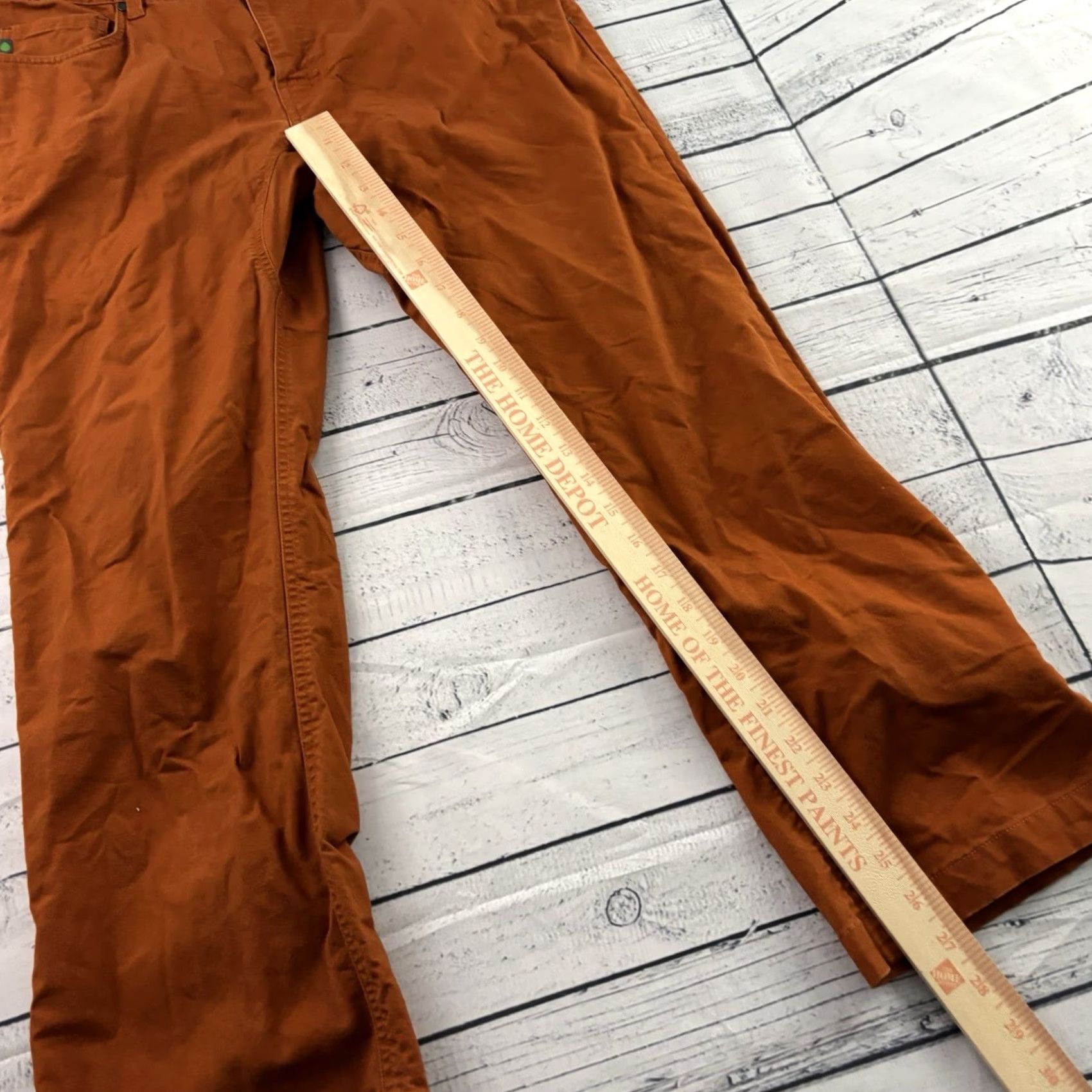 Vintage Stio Rivet Canvas Organic Cotton Casual Pants Men's 34 Short Orange Chino Cotton 27 inseam Mens Size US 34 / EU 50 - 2 Thumbnail