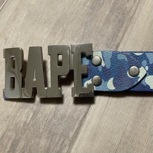Bape BAPE Leather Belt ABC Camo Blue a bathing ape NIGO Size ONE SIZE - 3 Thumbnail