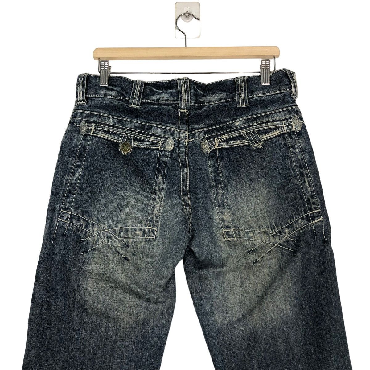 Japanese Brand 🔥DENIM JEANS BIKER WEAR ON BOARD JAPAN ISSEY MIYAKE Size US 34 / EU 50 - 9 Thumbnail
