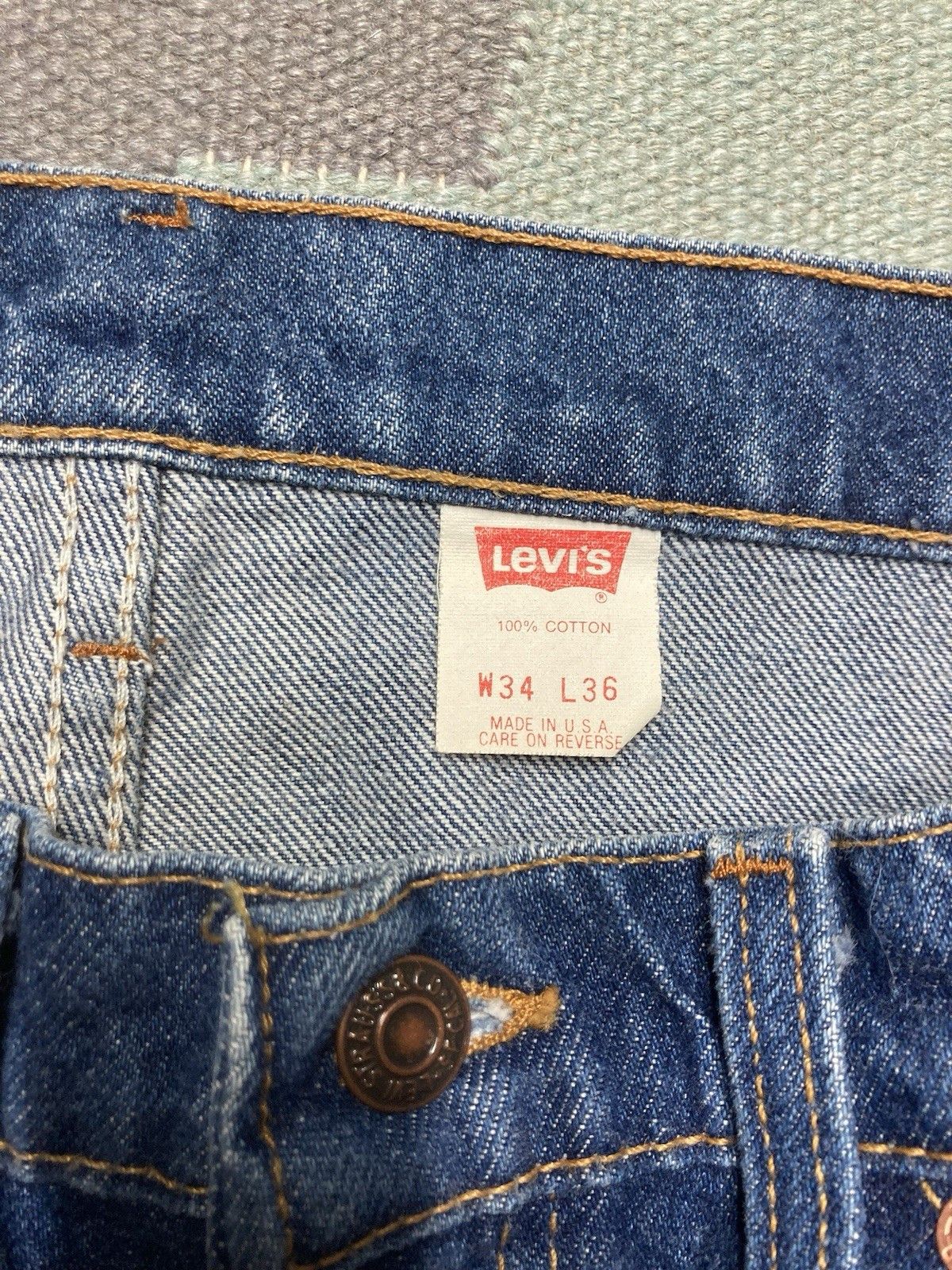 Levi's × Vintage 90s Levi’s 517 jeans bootcut flare dark orange tab 33x32 Size US 33 - 8 Thumbnail