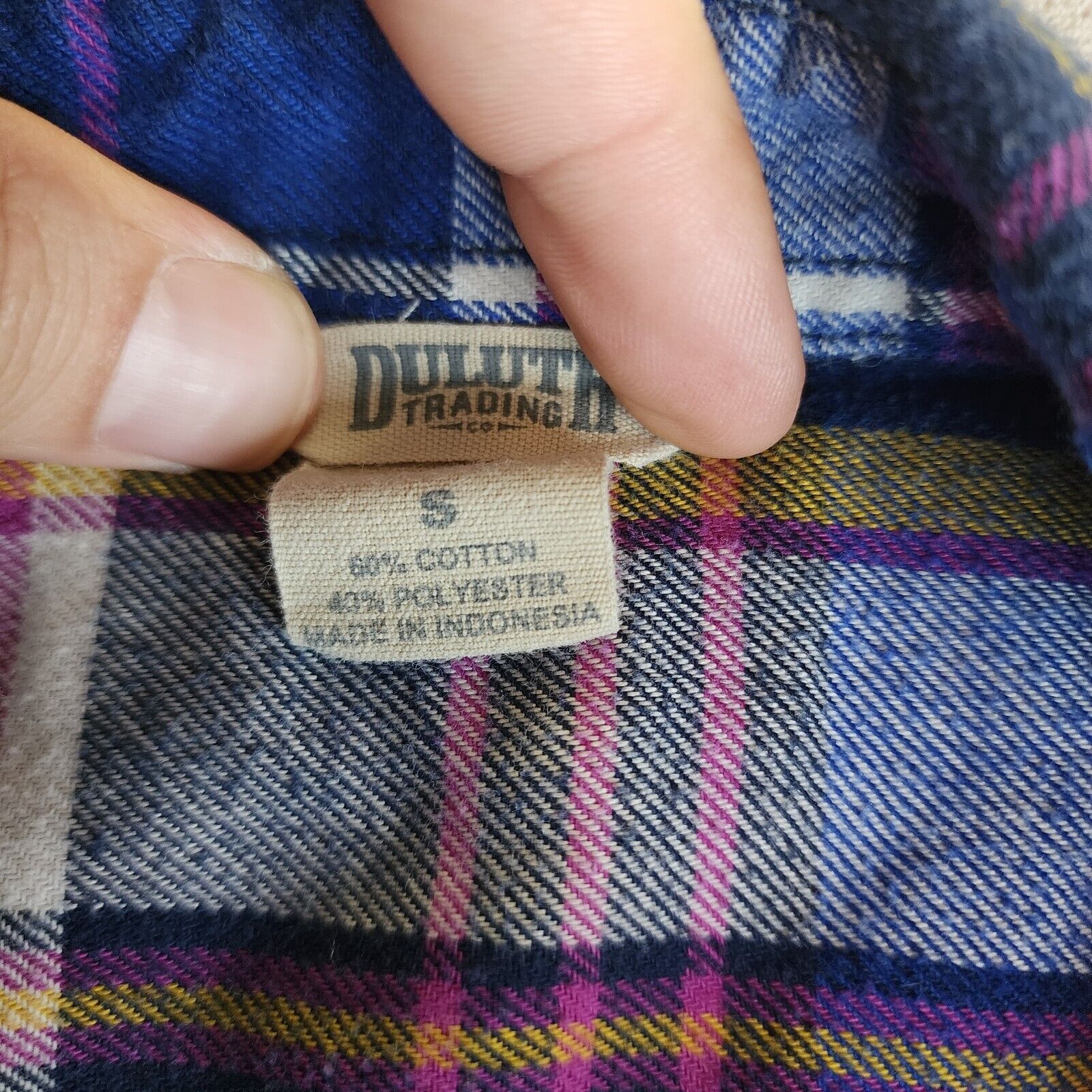 Duluth Trading Company DULUTH Women's Blue Purple Plaid Flannel Button Up Shirt Sm Size S / US 4 / IT 40 - 2 Thumbnail