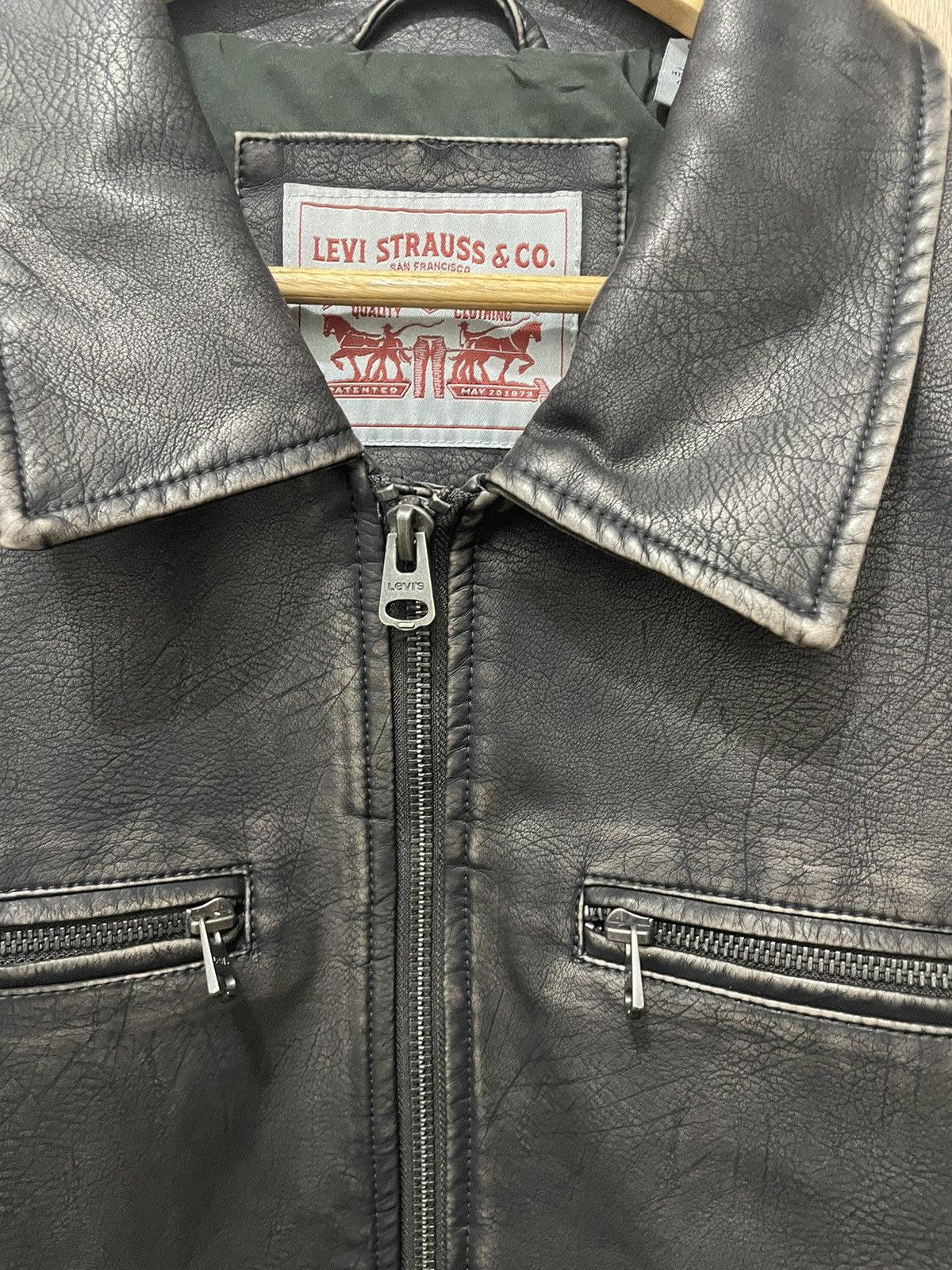 Levi's × Vintage Levis men’s leather jacket size XL brand new Size US XL / EU 56 / 4 - 8 Thumbnail
