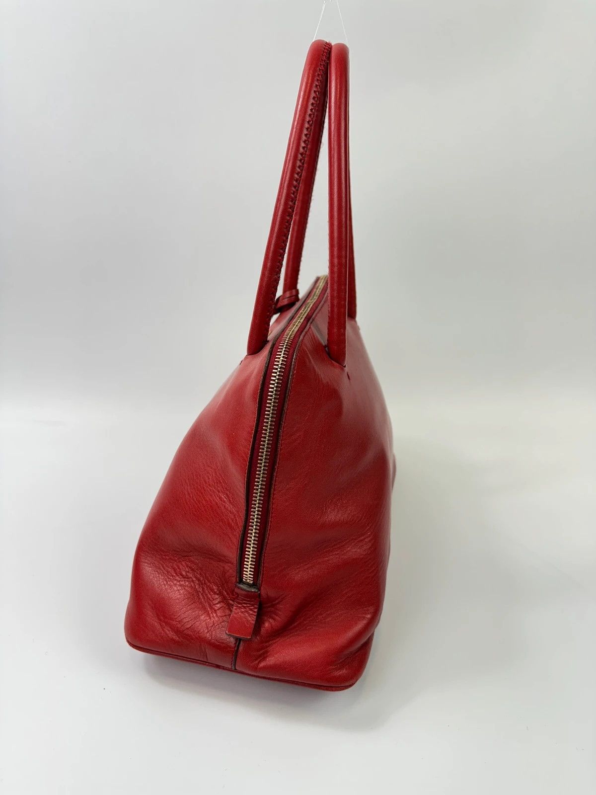 Prada Prada Milano Red Leather Handbag Gold Hardware Size ONE SIZE - 9 Thumbnail