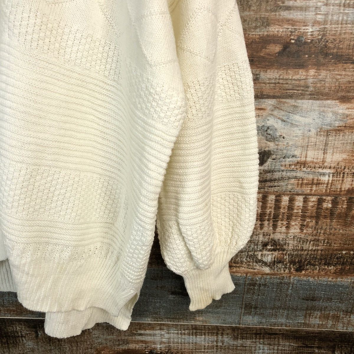 Vintage Le Cois White Cardigan Knitwear #A1662 Size US M / EU 48-50 / 2 - 8 Thumbnail