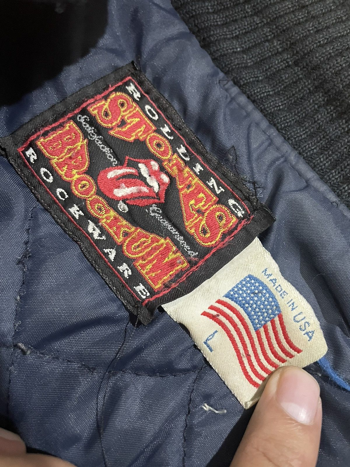 Band Tees × Vintage Vintage Varsity Leather Rollingstones By Brockum Size US L / EU 52-54 / 3 - 8 Thumbnail