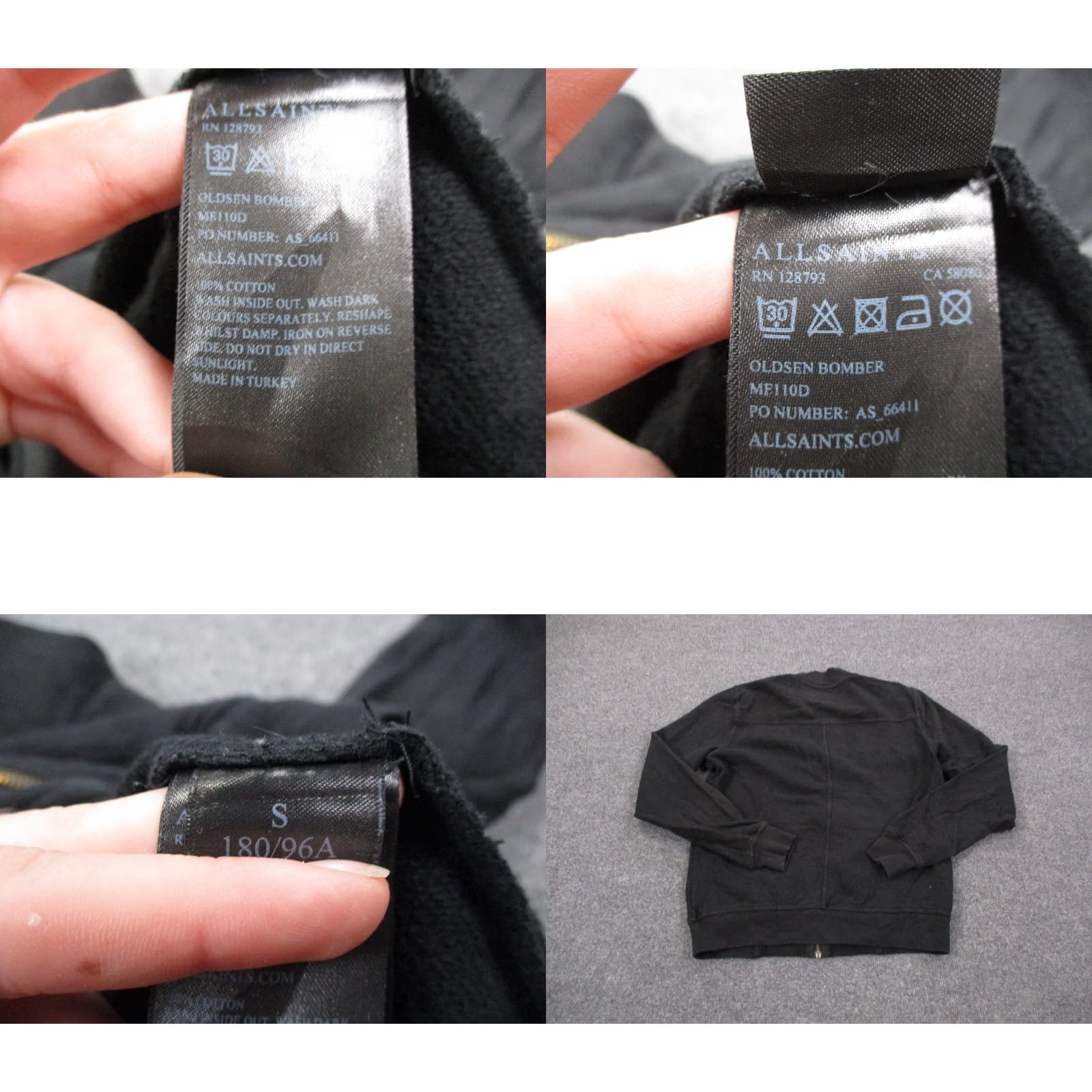 Allsaints AllSaints Jacket Mens S Black Lightweight Windbreaker Logo Zip Pockets City Casual Outdoors Size US S / EU 44-46 / 1 - 8 Thumbnail