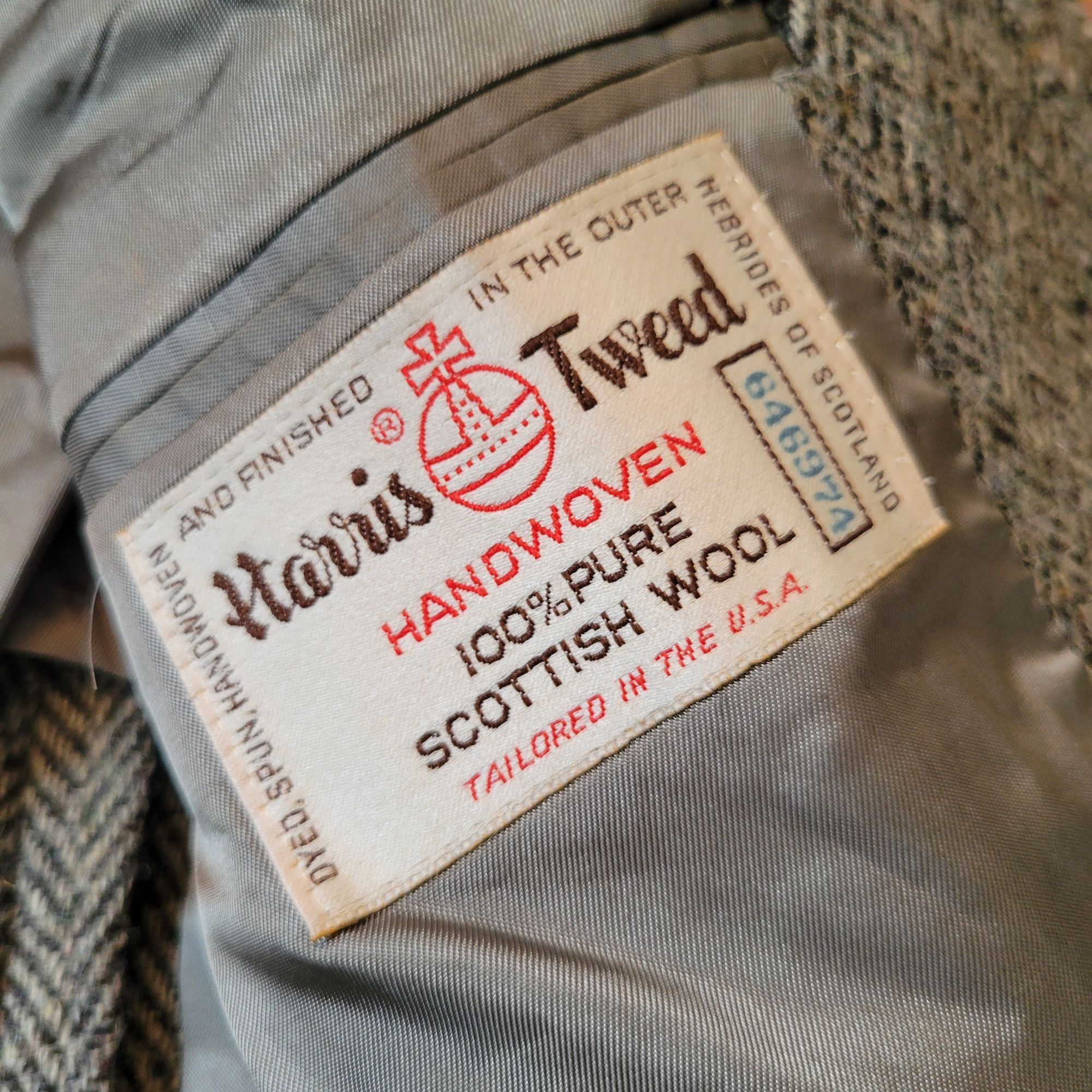 Harris Tweed Harris Tweed Handwoven Wool Blazer Jacket Herringbone USA Vi Size 40R - 3 Thumbnail