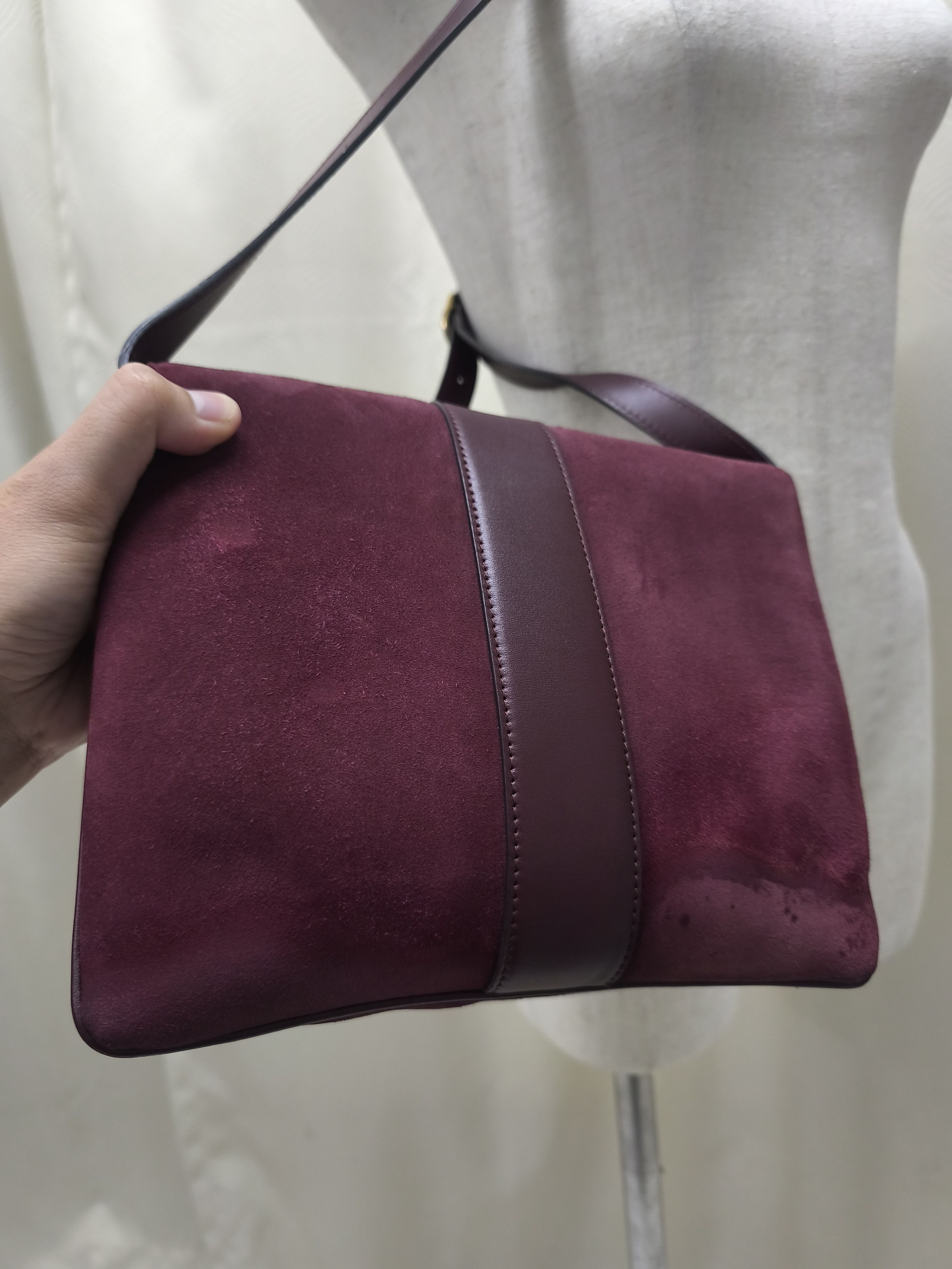 Gucci Gucci GG Marmont Suede Leather Shoulder Bag - Burgundy Size ONE SIZE - 15 Thumbnail