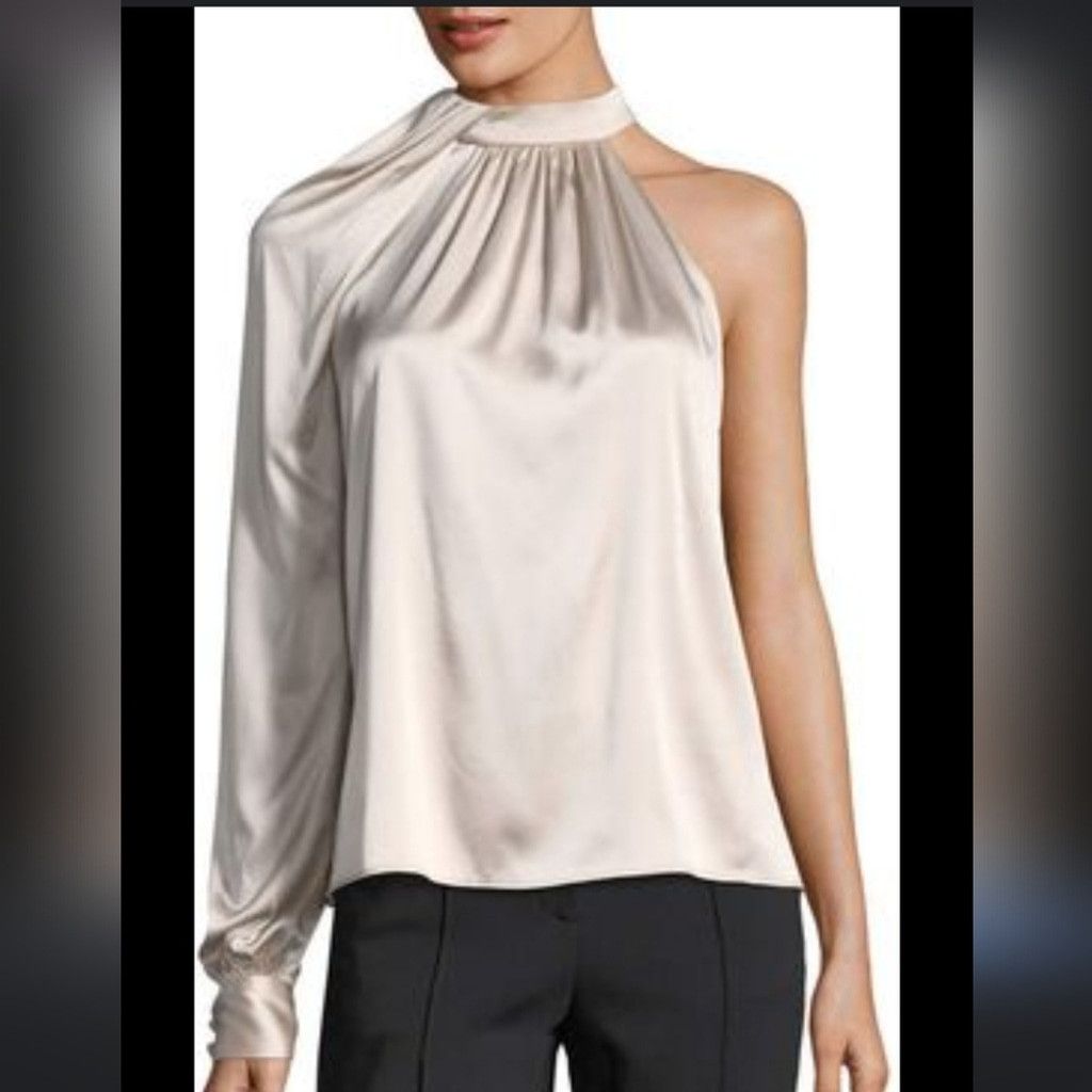 A.L.C. NWT A.L.C. Piper One Sleeve Silk Blend Blouse Size XS / US 0-2 / IT 36-38 - 1 Thumbnail