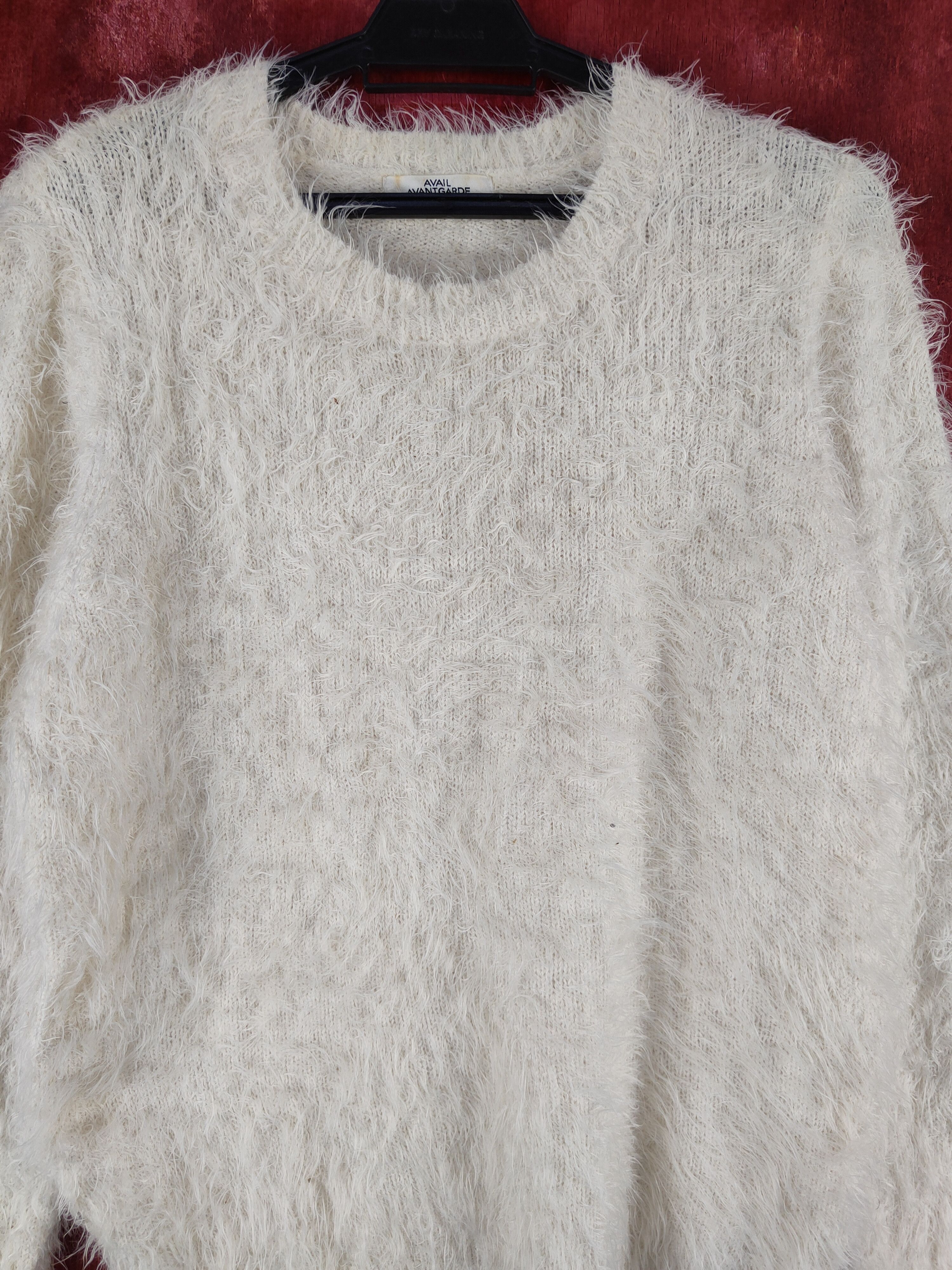 Japanese Brand Avai Avantgarde Cream Shag Shaggy Fur Mohair Knitwear #S2105 Size M / US 6-8 / IT 42-44 - 2 Thumbnail
