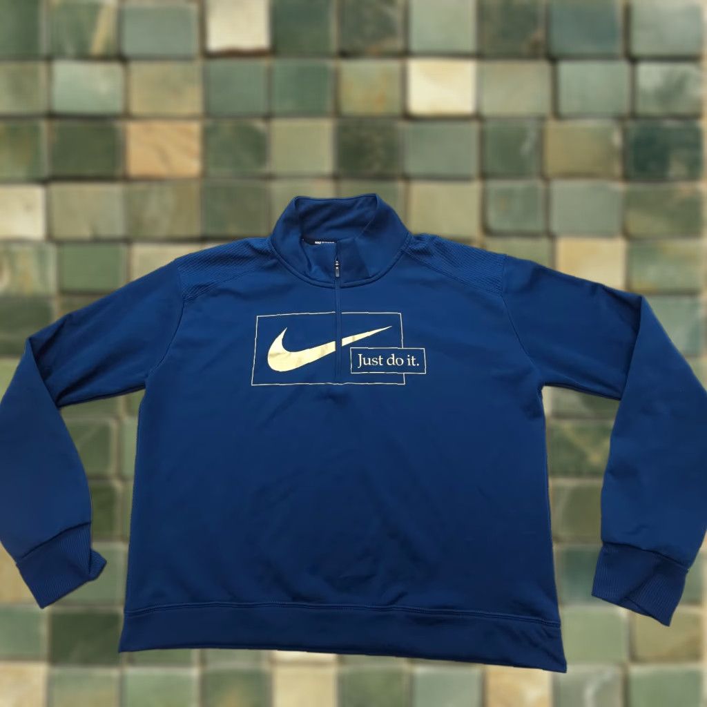 Nike Nike Dri-Fit Icon Clash Midlayer Top Women Size L Blue Fleece Half Zip Mock Neck Size L / US 10 / IT 46 - 1 Thumbnail