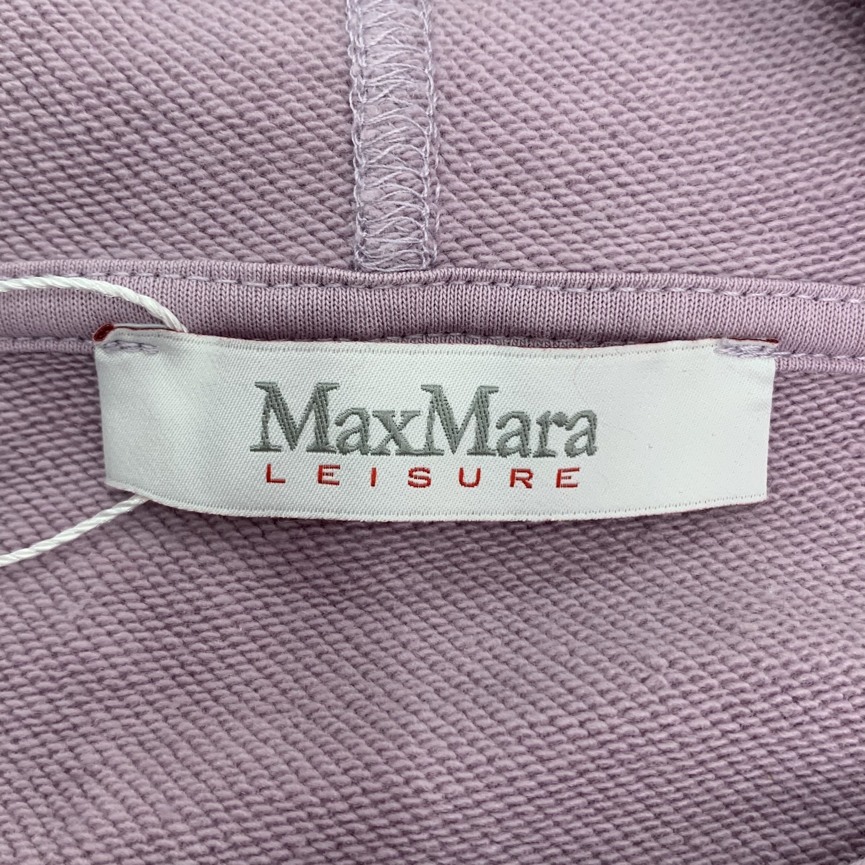 Max Mara MaxMara Hoodie – Purple Logo Print Cotton Hoodie (Size XS) Size XS / US 0-2 / IT 36-38 - 2 Thumbnail