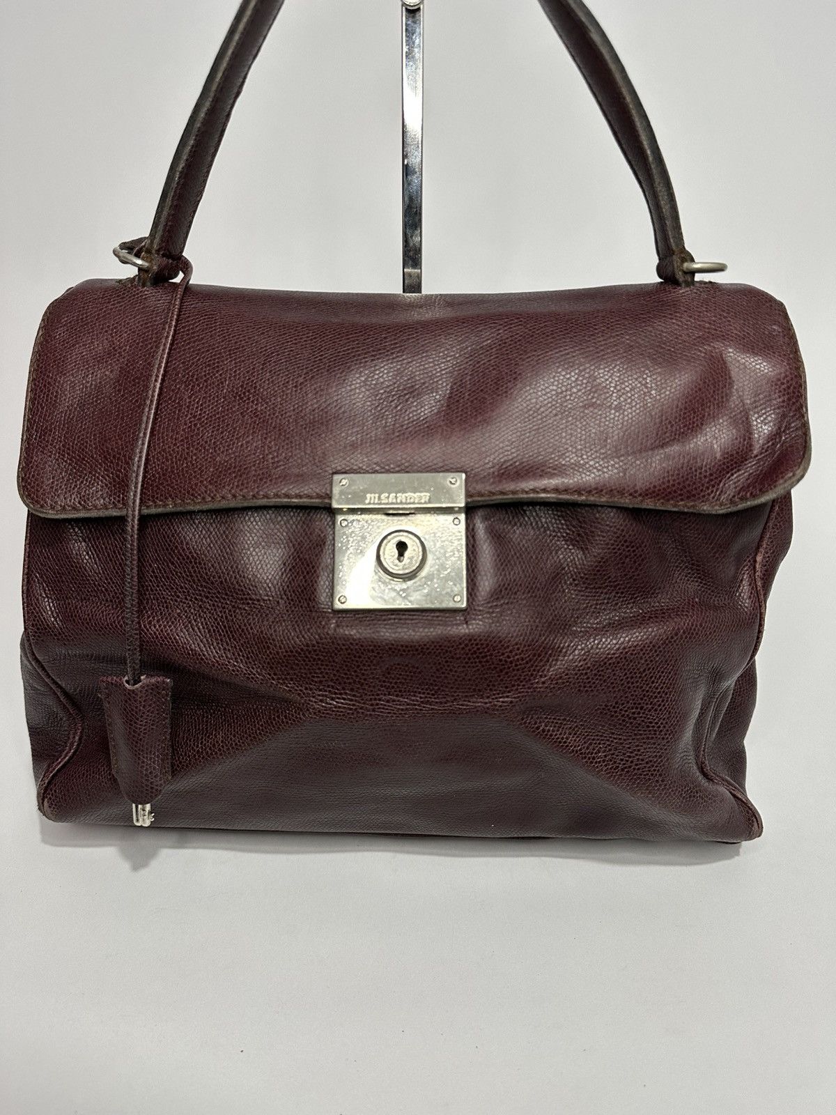 Jil Sander Vintage JIL SANDER Dark Burgundy Leather Handbag. Size ONE SIZE - 3 Thumbnail