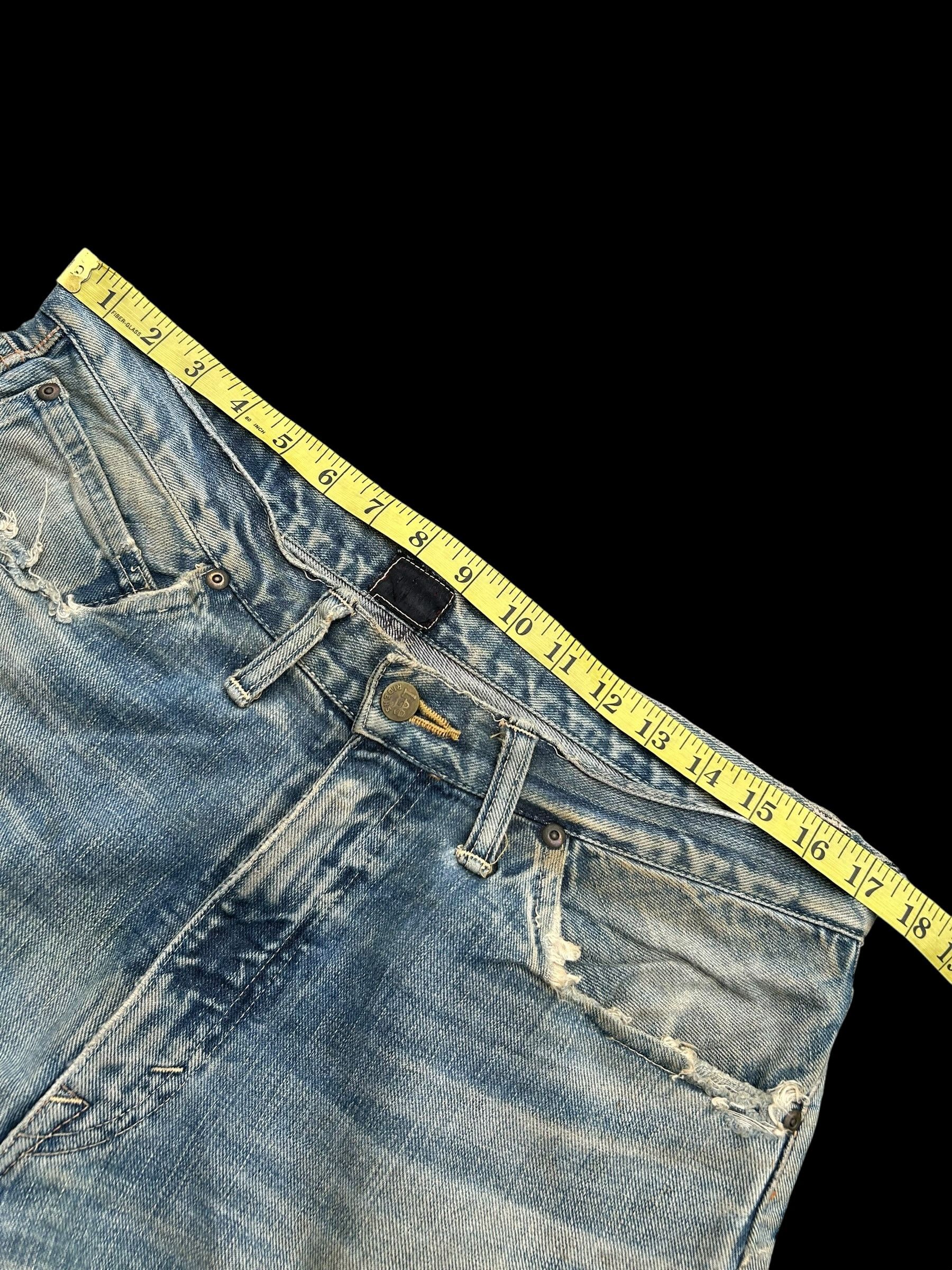 Kapital × Lee × Vintage Thrashed Vintage Lee Riders Selvedge Denim Jeans Size US 35 - 20 Thumbnail