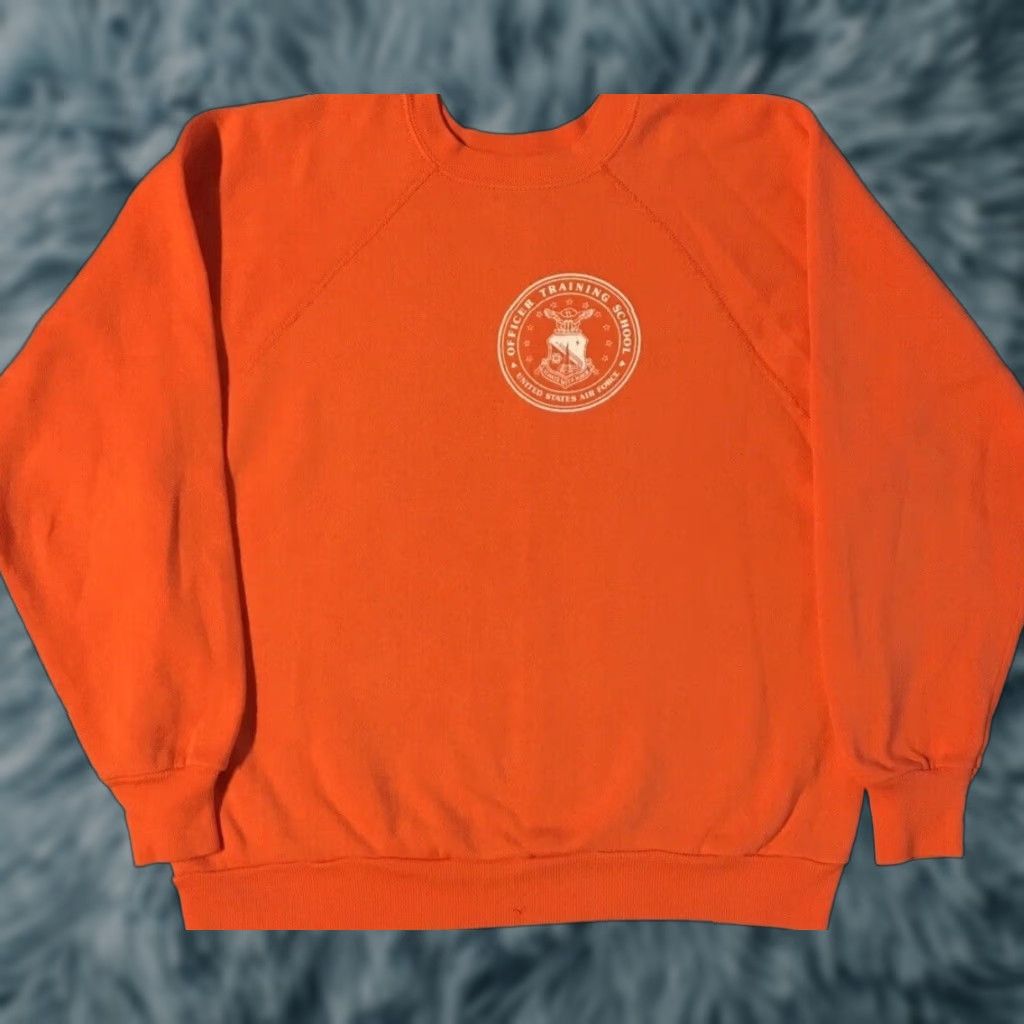 Vintage Vtg Air Force Officer Training School Sweatshirt Hoodie S Men Orange Boxy 70s 80s Grunge USAF Size US S / EU 44-46 / 1 - 1 Thumbnail
