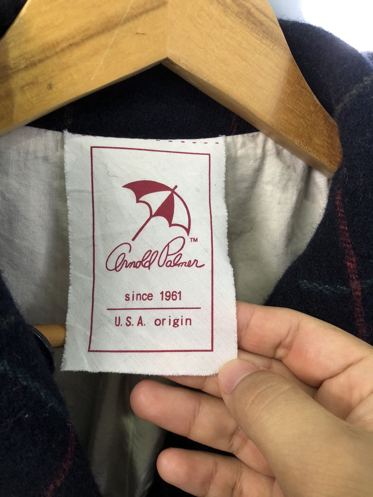 Japanese Brand Arnold Palmer Japan Wool Check Peacoat Women’s 90s Size S / US 4 / IT 40 - 4 Thumbnail