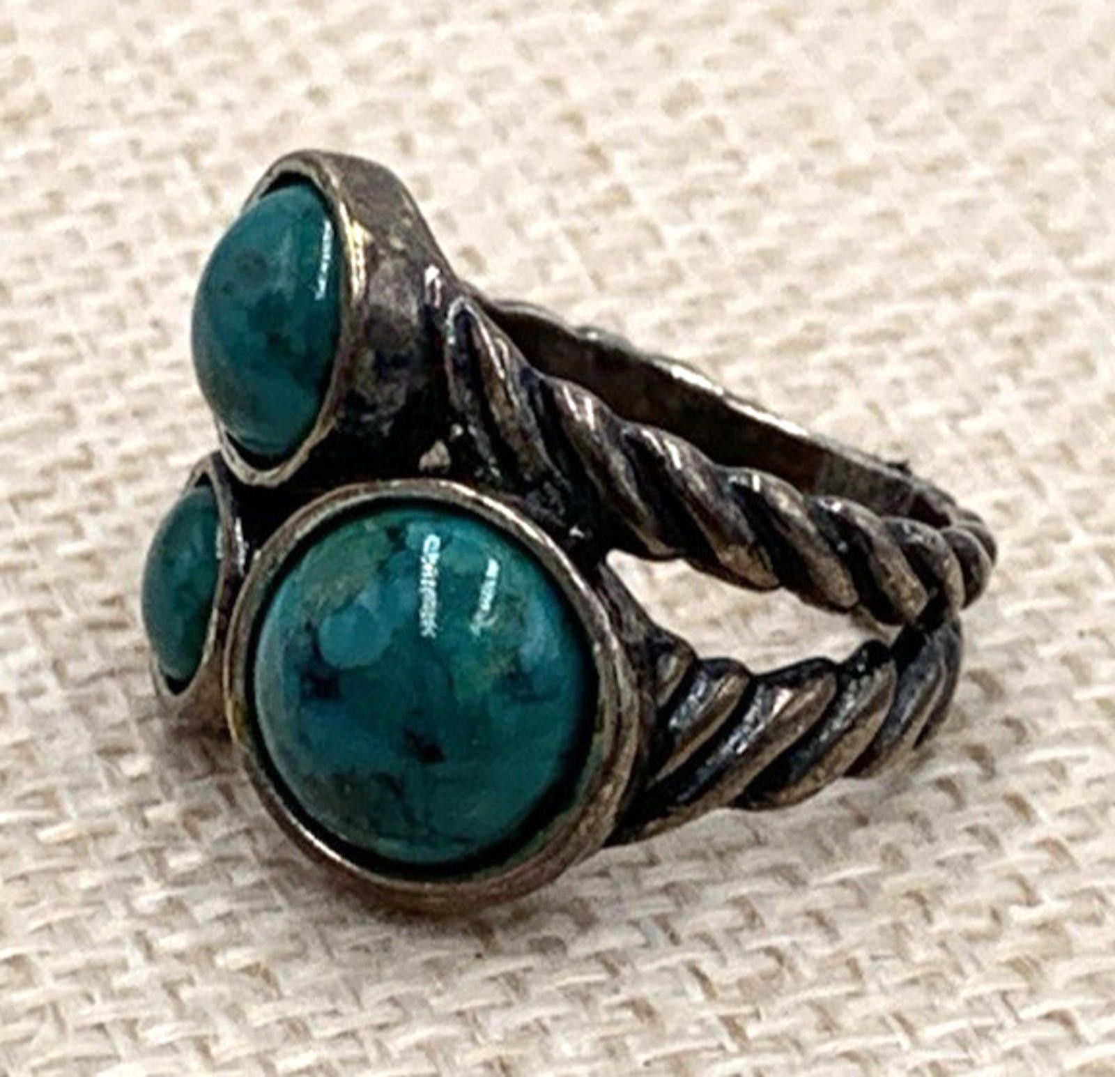 Other Didae Shablool Israel Turquoise Sterling Silver Braided Ring Size ONE SIZE - 5 Thumbnail