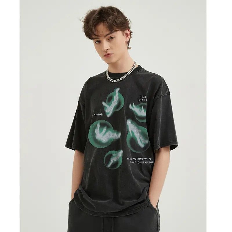 Japanese Brand Oversized Green Graphic T Shirt Size US L / EU 52-54 / 3 - 3 Thumbnail