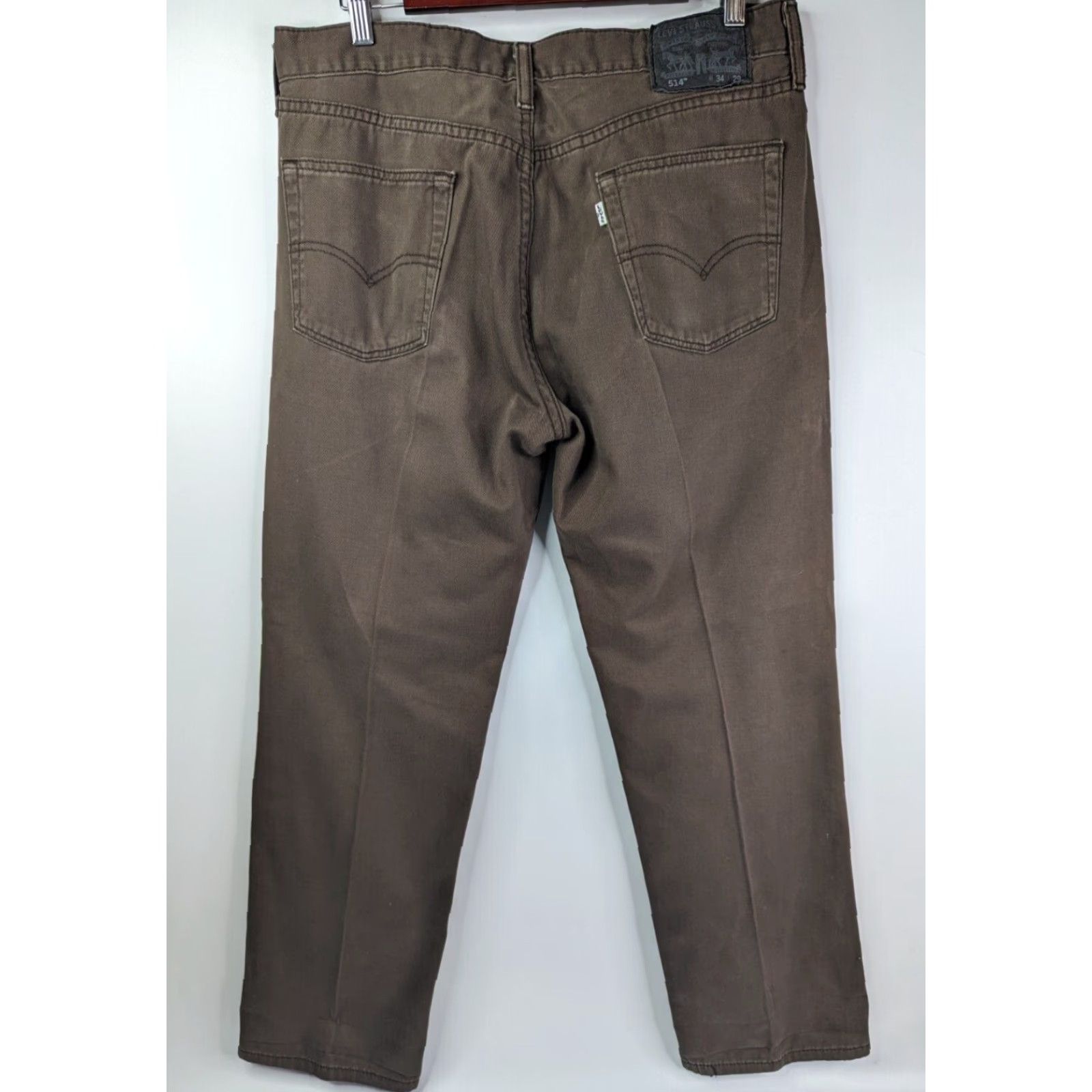 Levi's Levi's 514 Jeans Men 34x29 Brown 5-Pocket Denim Cotton Straight Regular Rise Mid Distressed Pocket Type: 5-Pocket Design Size US 34 / EU 50 - 6 Thumbnail
