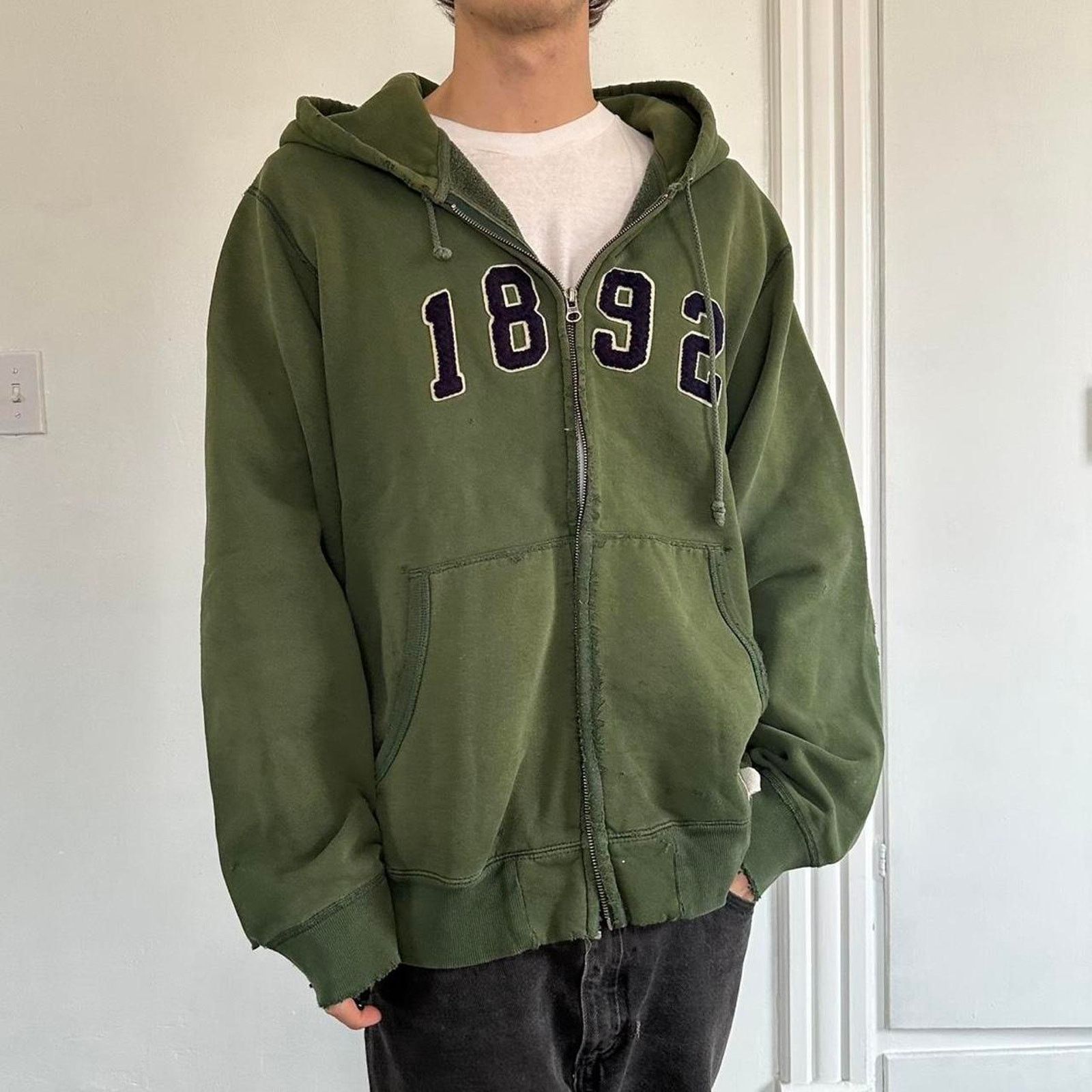 Abercrombie & Fitch × Vintage Vintage 00s Thrashed Cotton Abercrombie & Fitch ZipUp Hoodie Size US XL / EU 56 / 4 - 6 Thumbnail