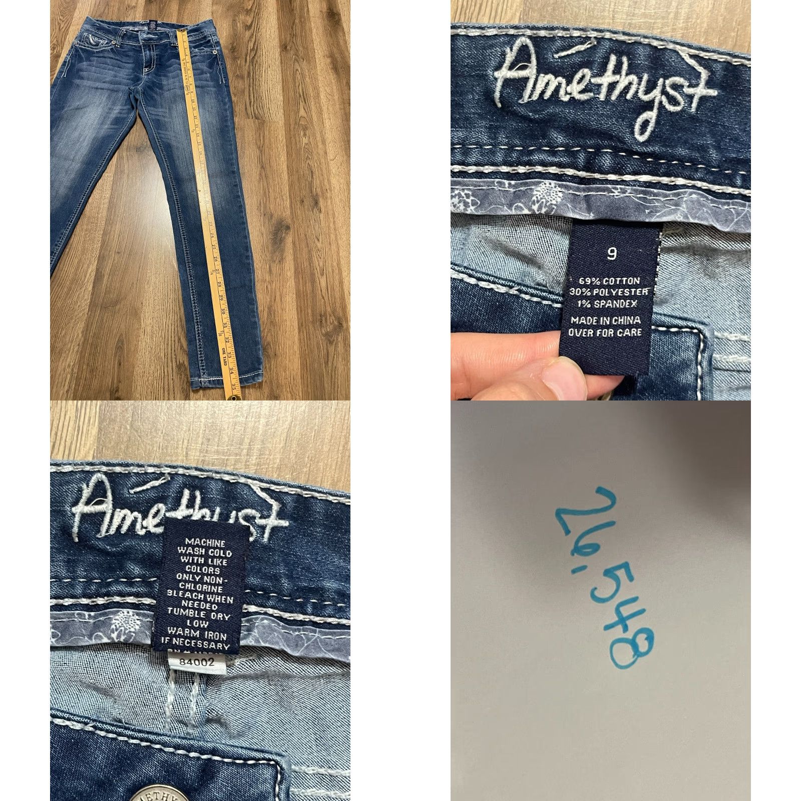 Vintage Amethyst Jeans Women’s Size 9 Blue Denim Straight Leg Pockets Size 30" / US 8 / IT 44 - 8 Thumbnail