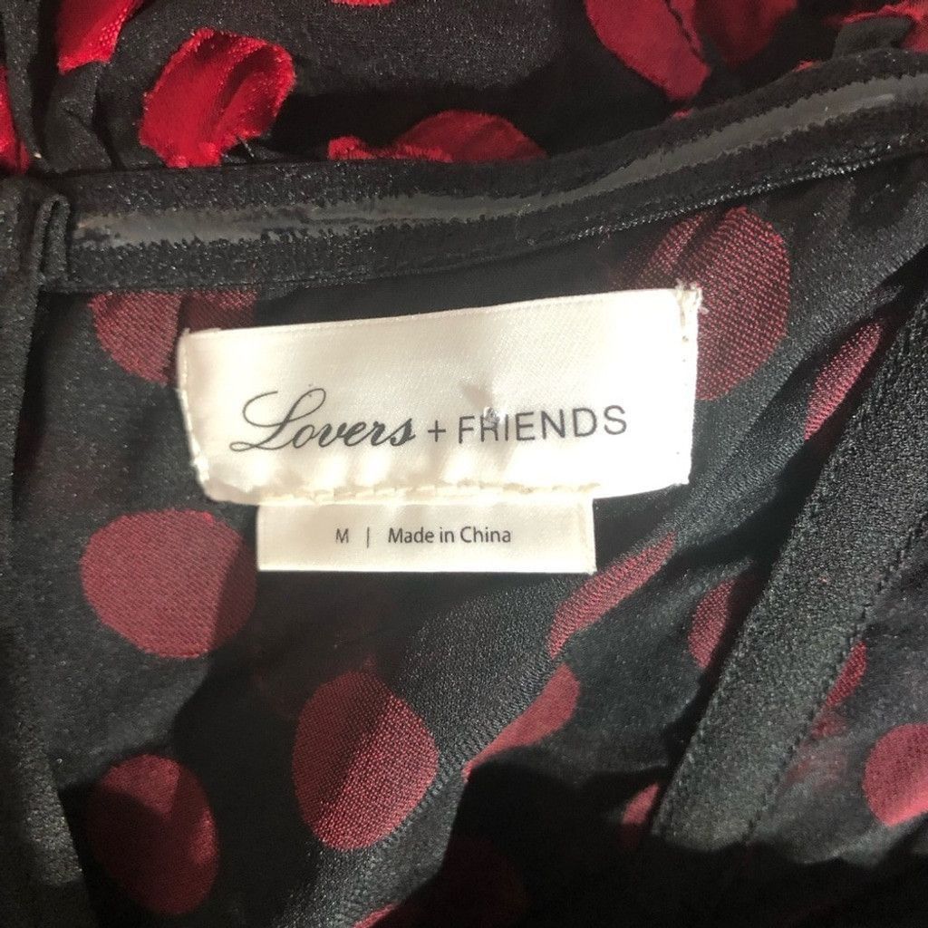 Lovers and Friends Lovers + Friends mini dress black red dot tiered ruffles M Size L / US 10 / IT 46 - 9 Thumbnail