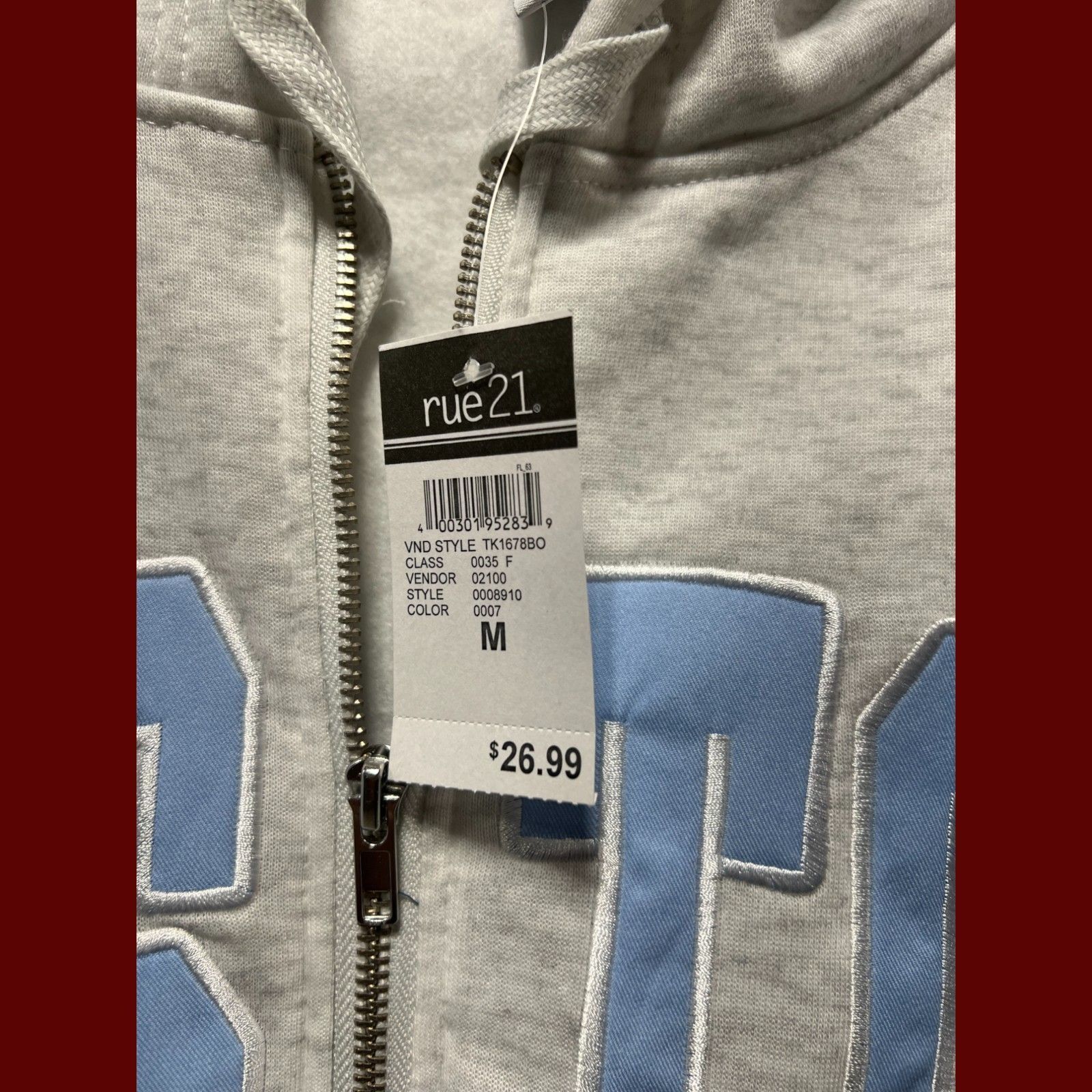 rue21 Rue 21 - Unisex Long Sleeve Hooded Sweatshirt - Grey - Mediu Size M / US 6-8 / IT 42-44 - 8 Thumbnail