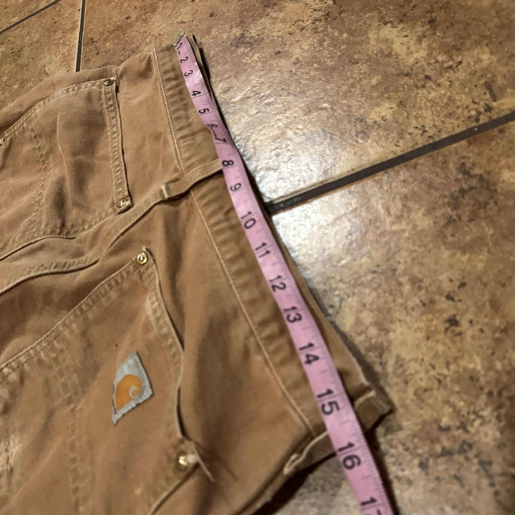 Carhartt VINTAGE Carhartt Carpenter Pants Tan 31 x 29 Double Knee Front Work USA Mens Regular 100% Cotton Size US 31 - 7 Thumbnail