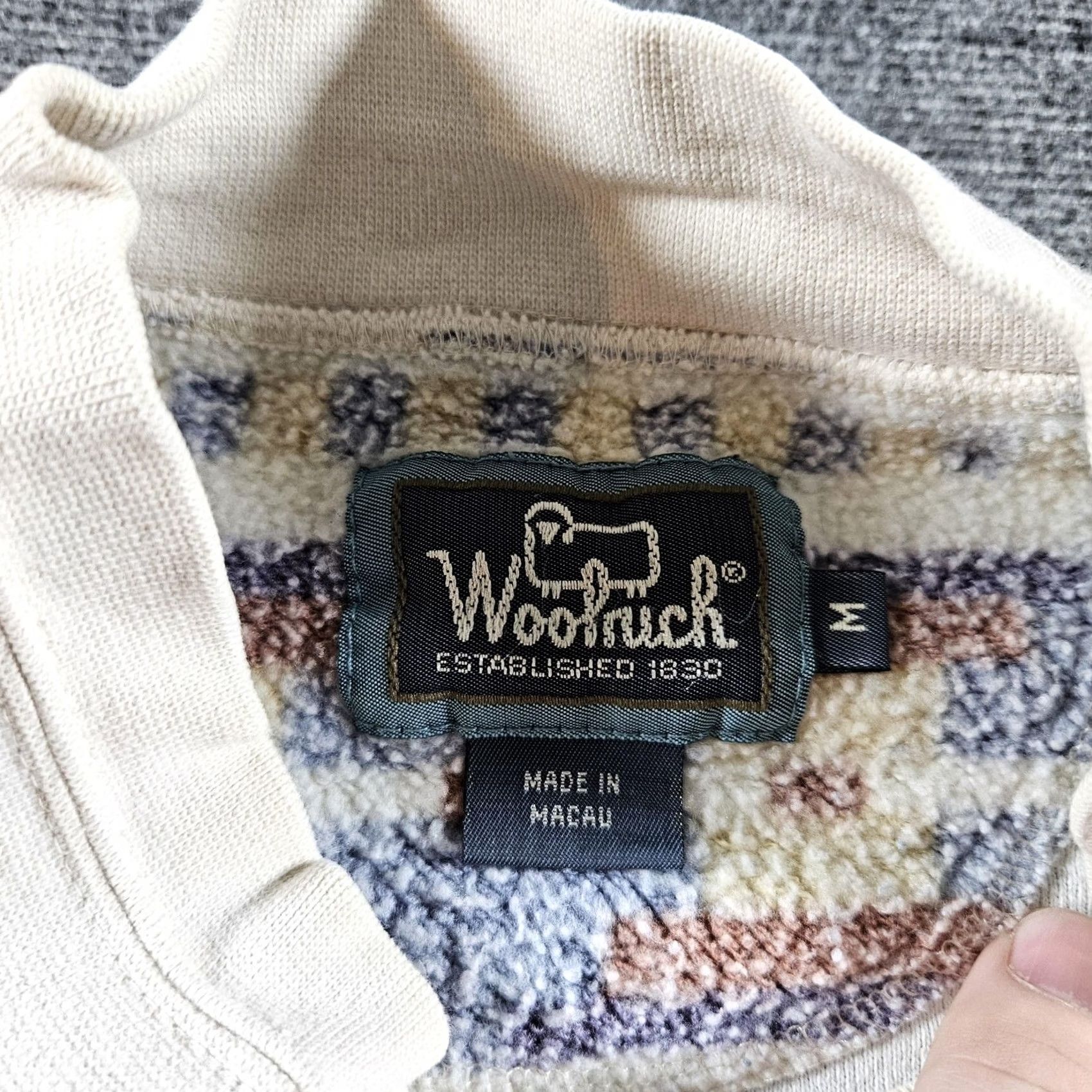 Vintage Woolrich Sweater Mens Medium White Geometric Knit Mock Neck Pullover Winter Size US M / EU 48-50 / 2 - 4 Thumbnail