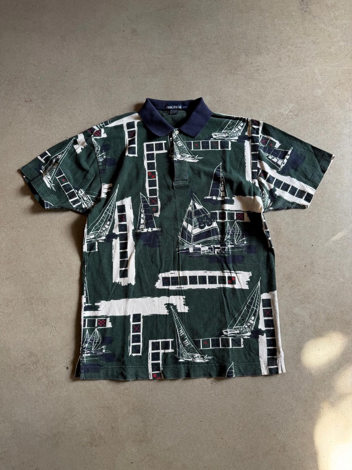 Nautica VTG Nautica Boat Green/Navy Blue Polo Shirt Sz L Size US L / EU 52-54 / 3 - 1 Thumbnail