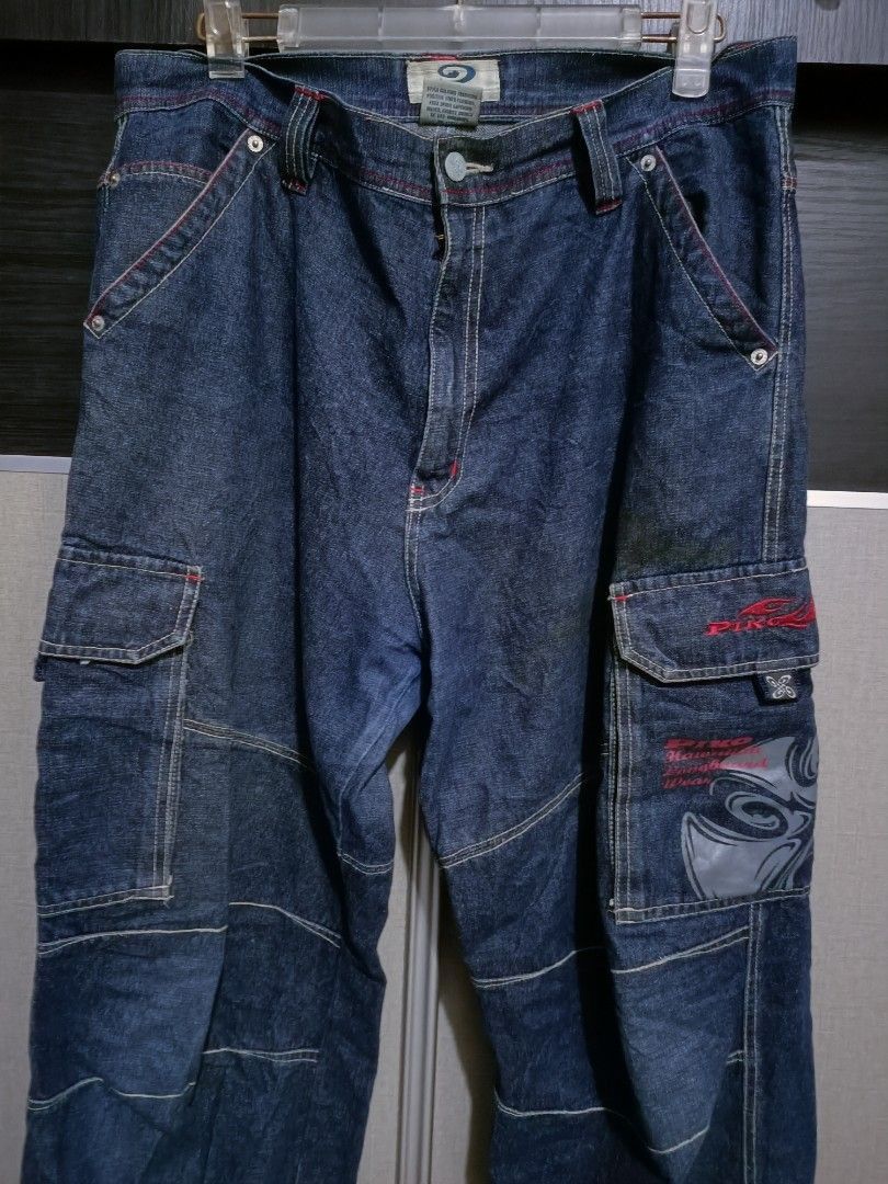Japanese Brand Vintage Piko Baggy Tribal Cargo Denim Size US 36 / EU 52 - 2 Thumbnail