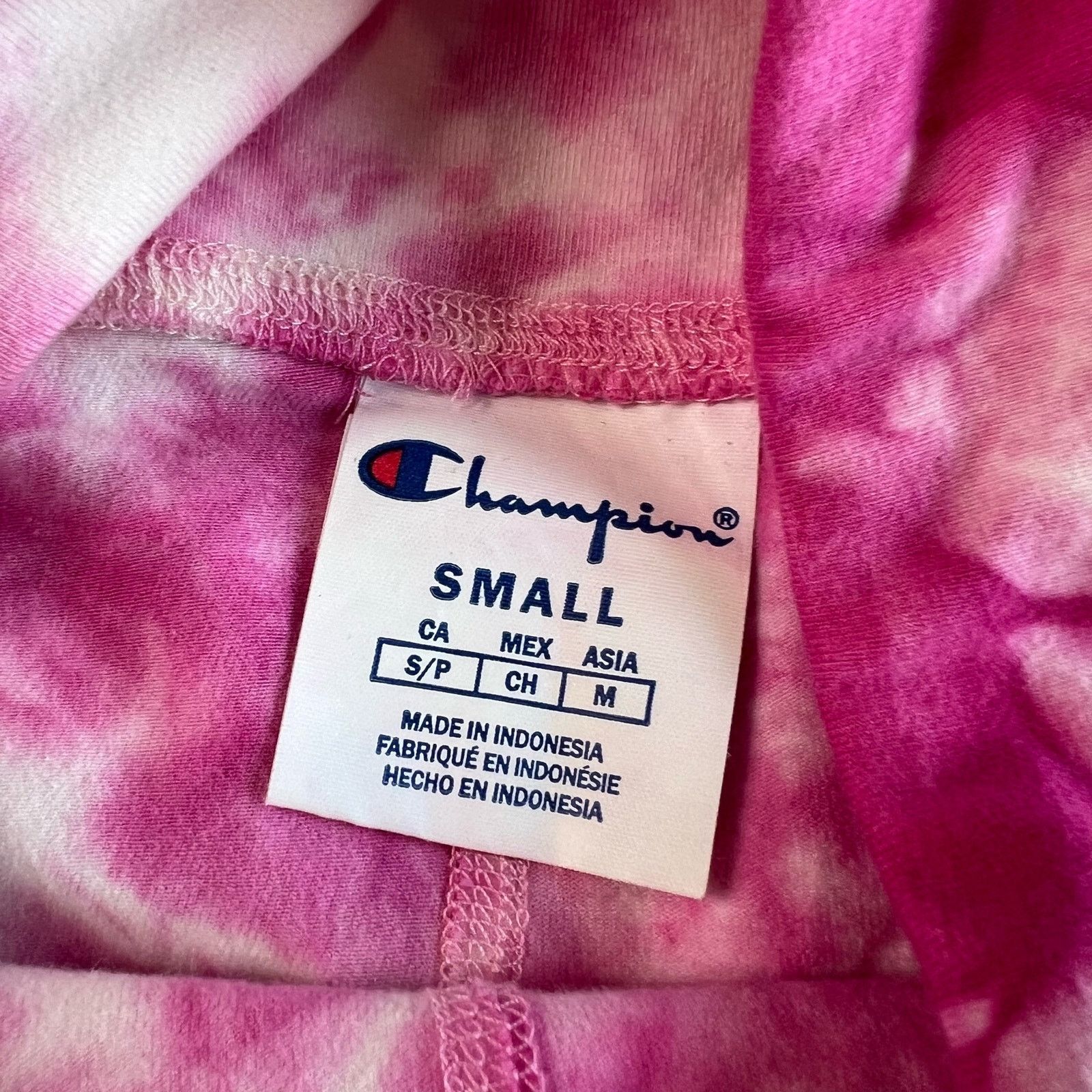 Champion Champion Women's Small Tie-Dye Pink Biker Shorts 7" Inseam Size 25" / US 0 / IT 36 - 2 Thumbnail