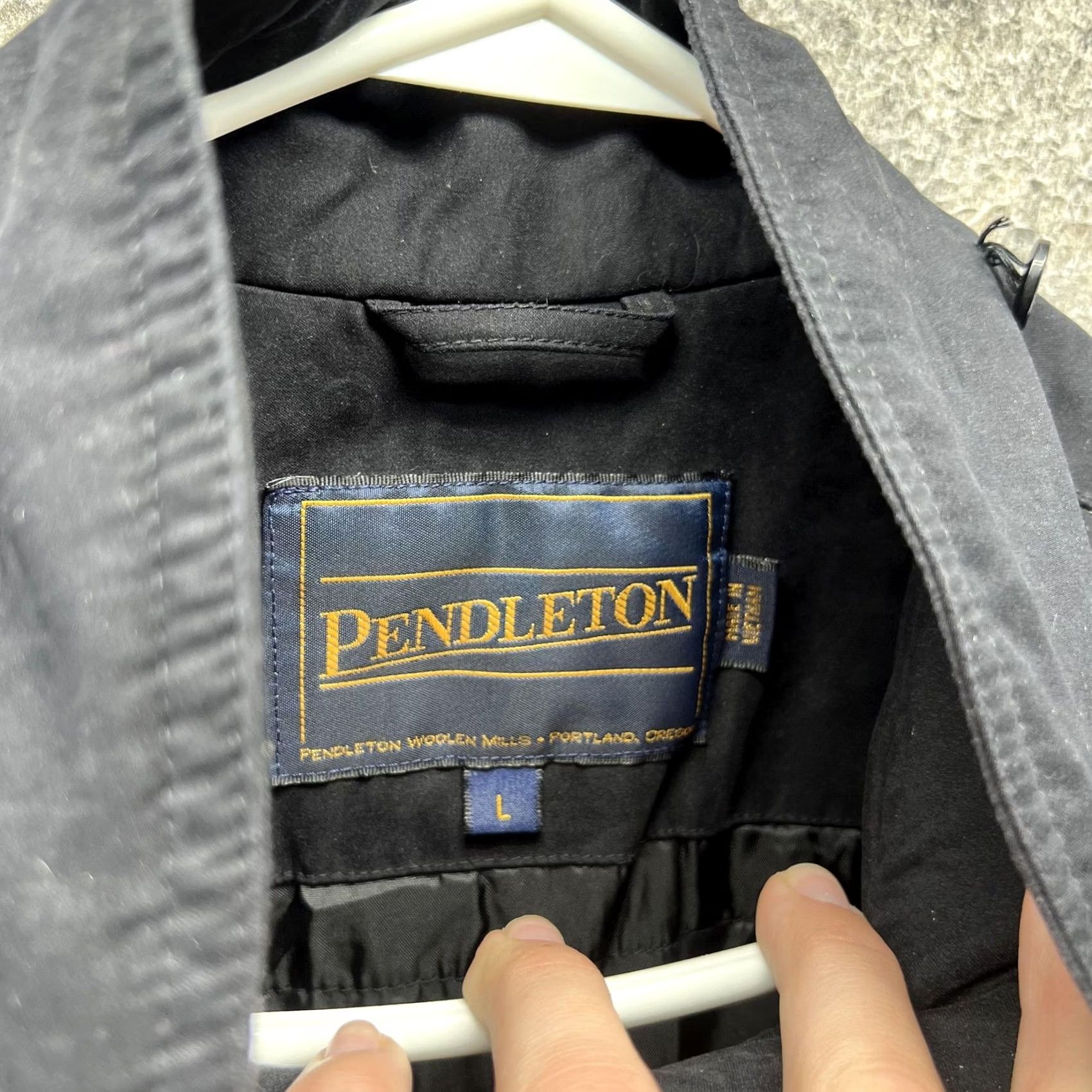 Pendleton VINTAGE Pendleton Jacket Womens Large Black Canvas Full Zip Collared Pockets Lined Size L / US 10 / IT 46 - 3 Thumbnail