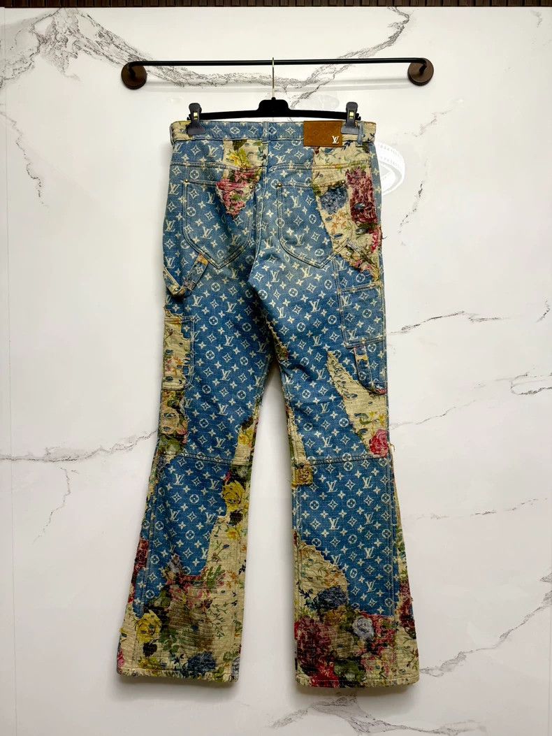 Louis Vuitton Louis Vuitton 22fw Floral Erosion Destroy Flared Jeans Size US 31 - 3 Thumbnail
