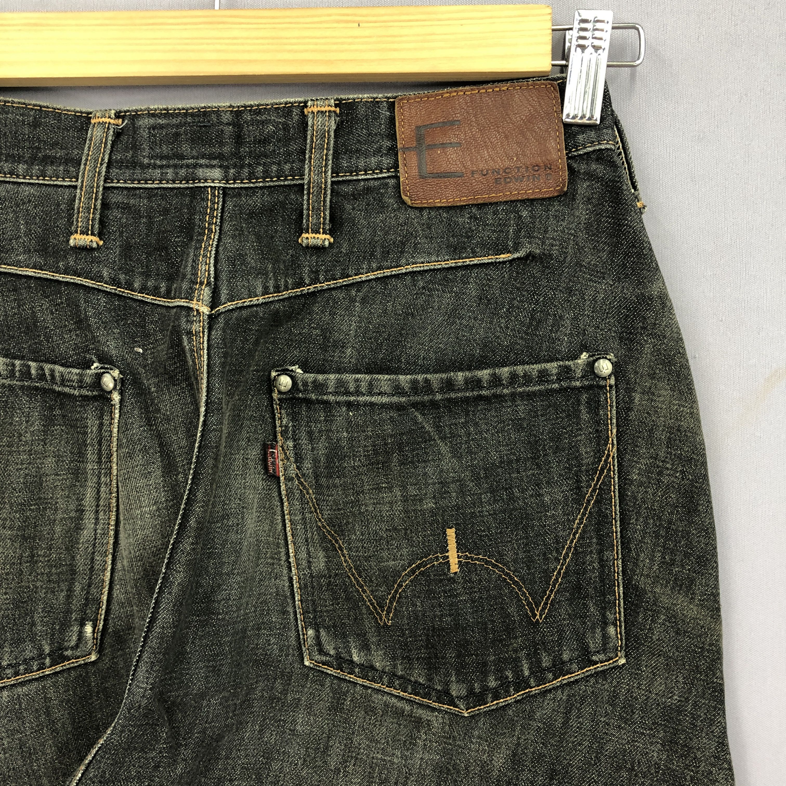 Japanese Brand Vintage Edwin E Function Jeans Ripped Indigo Denim GF30247 Size 26" / US 2 / IT 38 - 5 Thumbnail