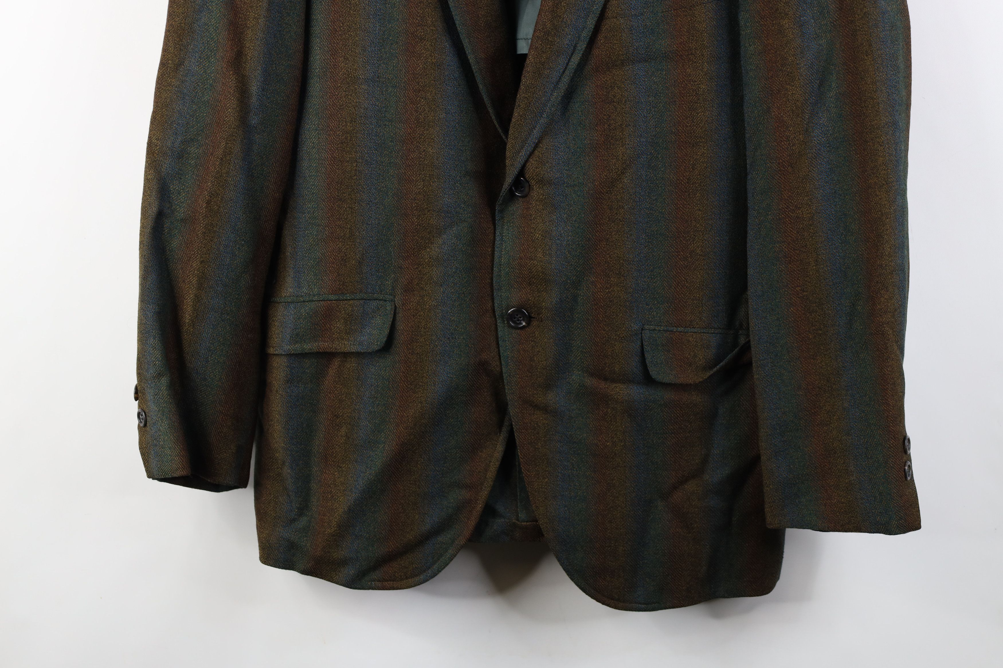 Vintage Vintage 50s Streetwear Striped Wool Blazer Suit Jacket USA Size US L / EU 52-54 / 3 - 3 Thumbnail
