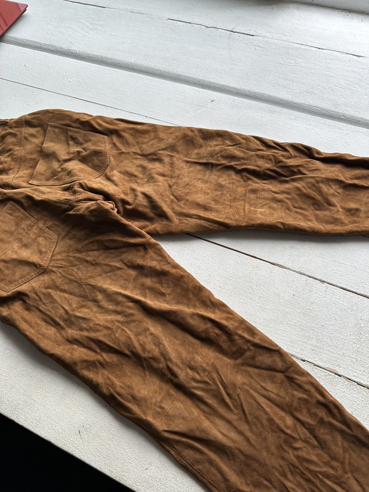 Leather 🚨Vintage leather pants motorcycles BROWN LUXURY Y2K Size 26" / US 2 / IT 38 - 10 Thumbnail
