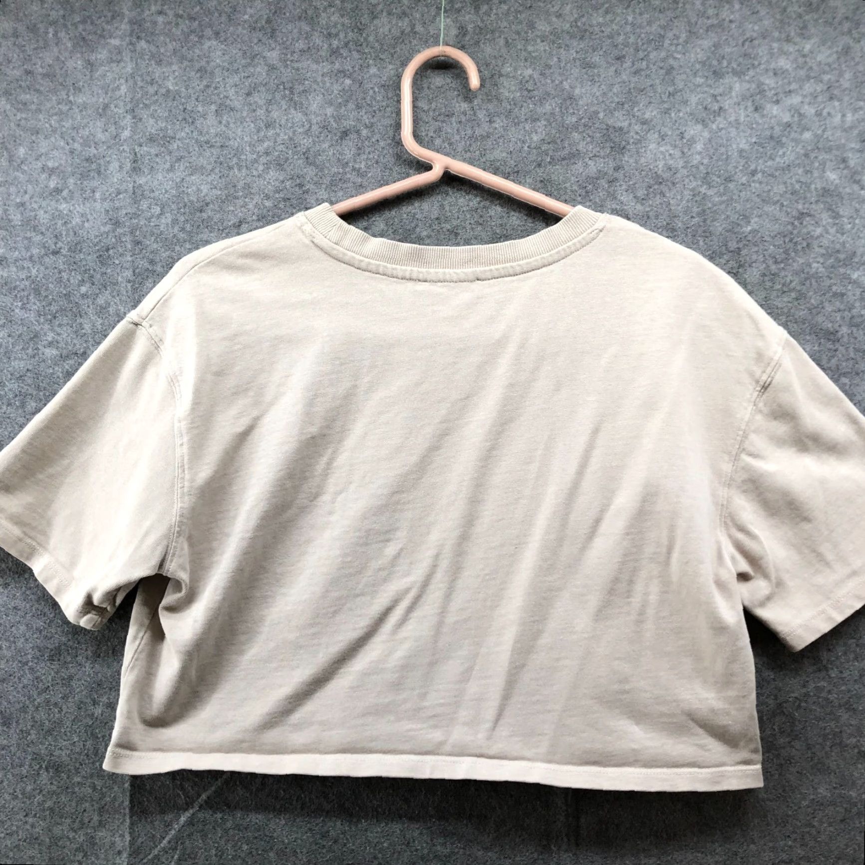 Zara Zara Cropped T Shirt Womens S Beige Short Sleeve Crewneck Cotton Size S / US 4 / IT 40 - 2 Thumbnail