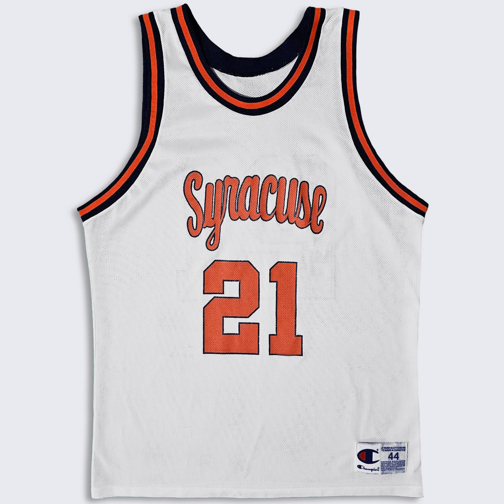 image of Champion x Jersey Syracuse Orange Men 90's Lawrence Moten Basketball Jersey in White/Orange (Size L