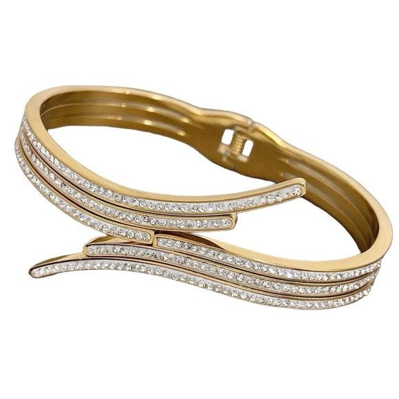 Other Unique Design Gold Color Stainless Steel Bracelet For Women Size ONE SIZE - 1 Thumbnail