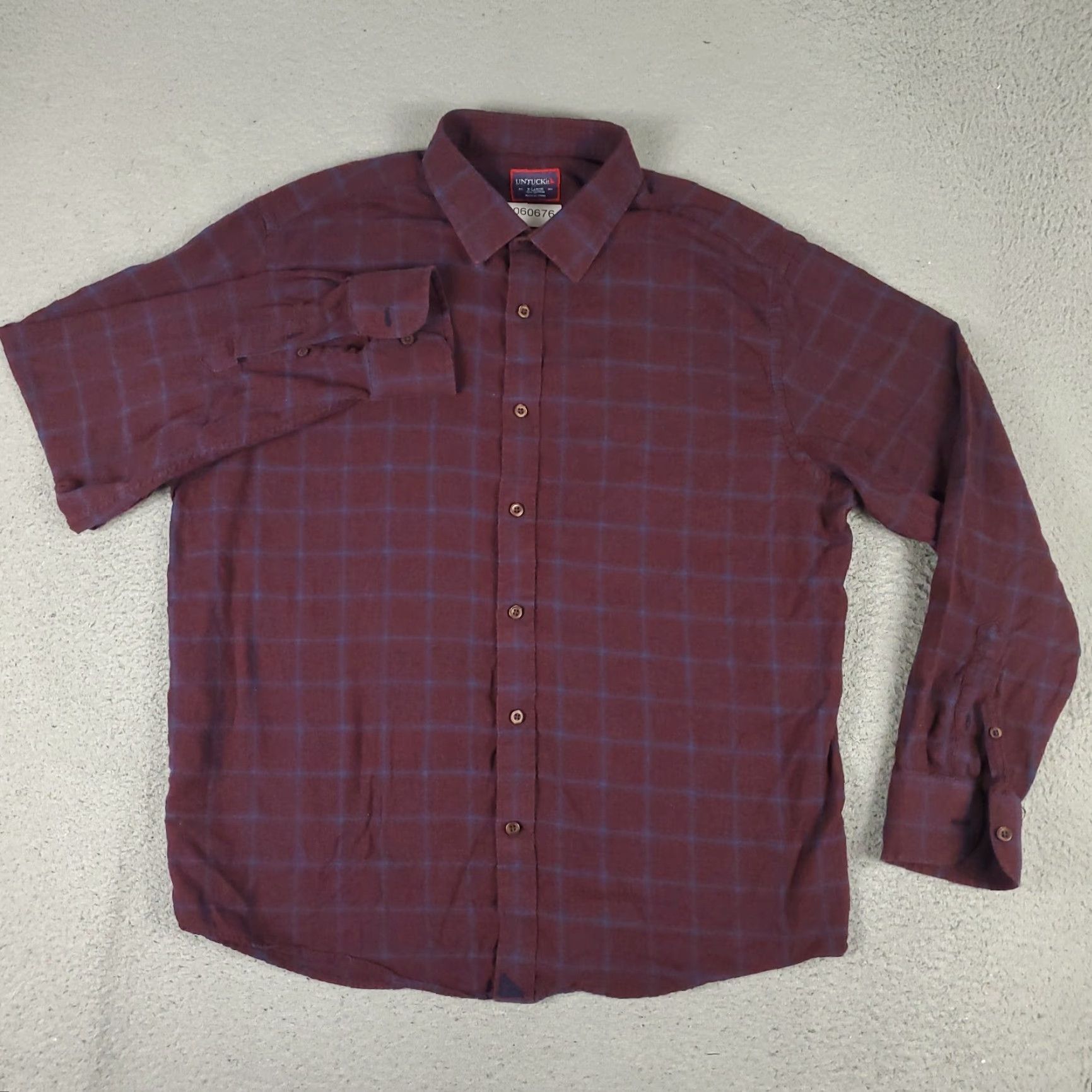 UNTUCKit VINTAGE UNTUCKit Men’s Shirt XL Red Blue Check Flannel Button-Up Long Sleeve Casual Formal Workwear Size US XL / EU 56 / 4 - 2 Thumbnail