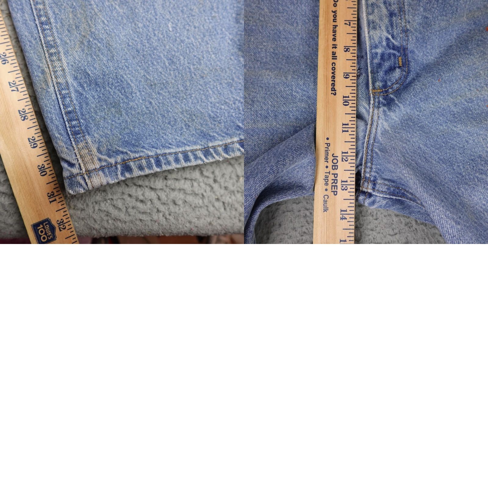 Carhartt Carhartt Jeans Regular Adult 44x32 Blue Denim Leather Patch 90s Logo Distressed Work B17 DST USA Mens Size US 44 / EU 60 - 11 Thumbnail